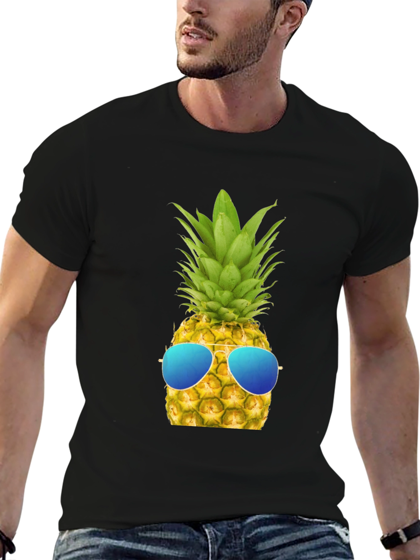 Cool Pineapple Graphic Tee - Black T-Shirt