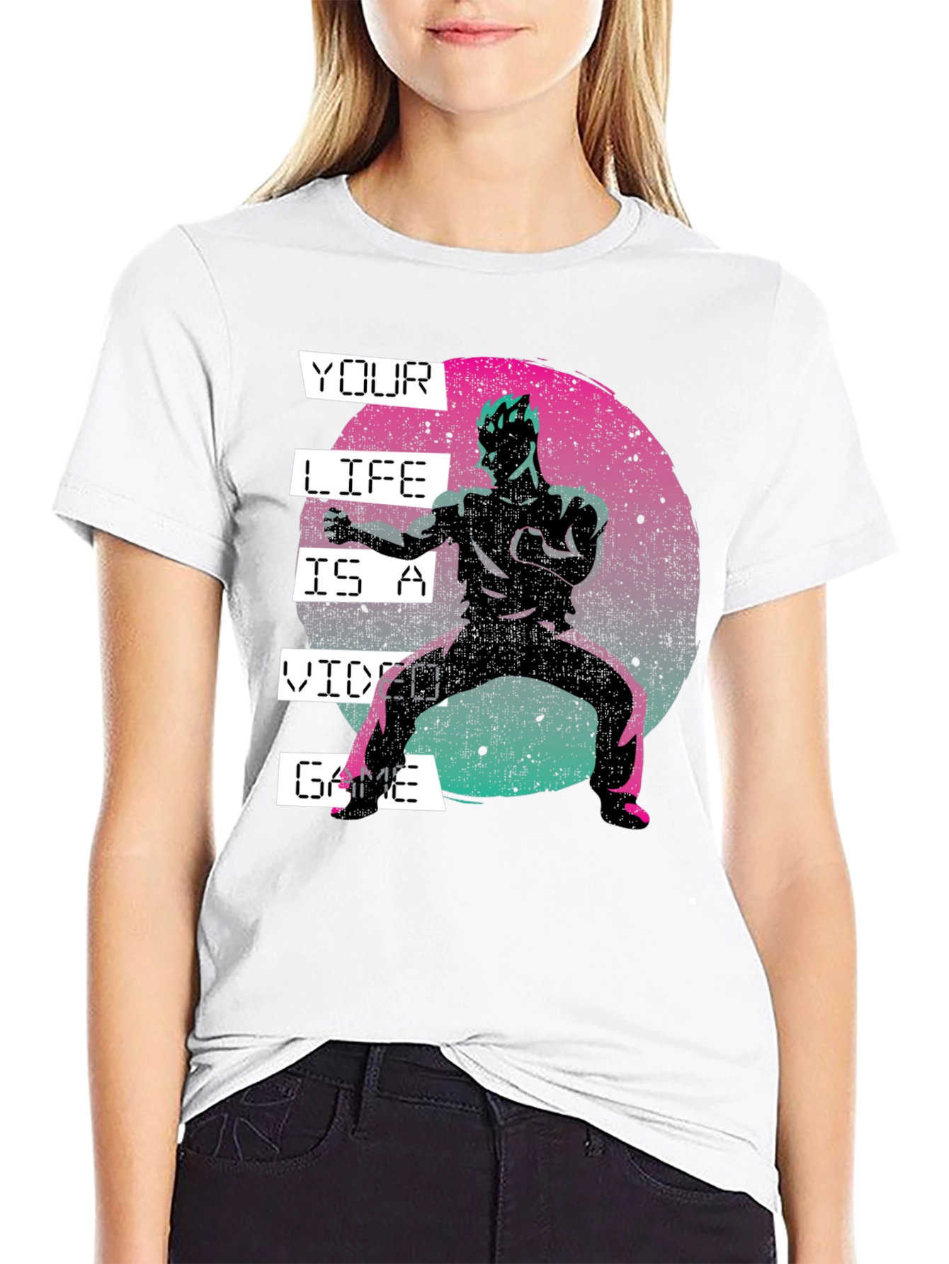 Your Life Is A Video Game Black Graphic Tee