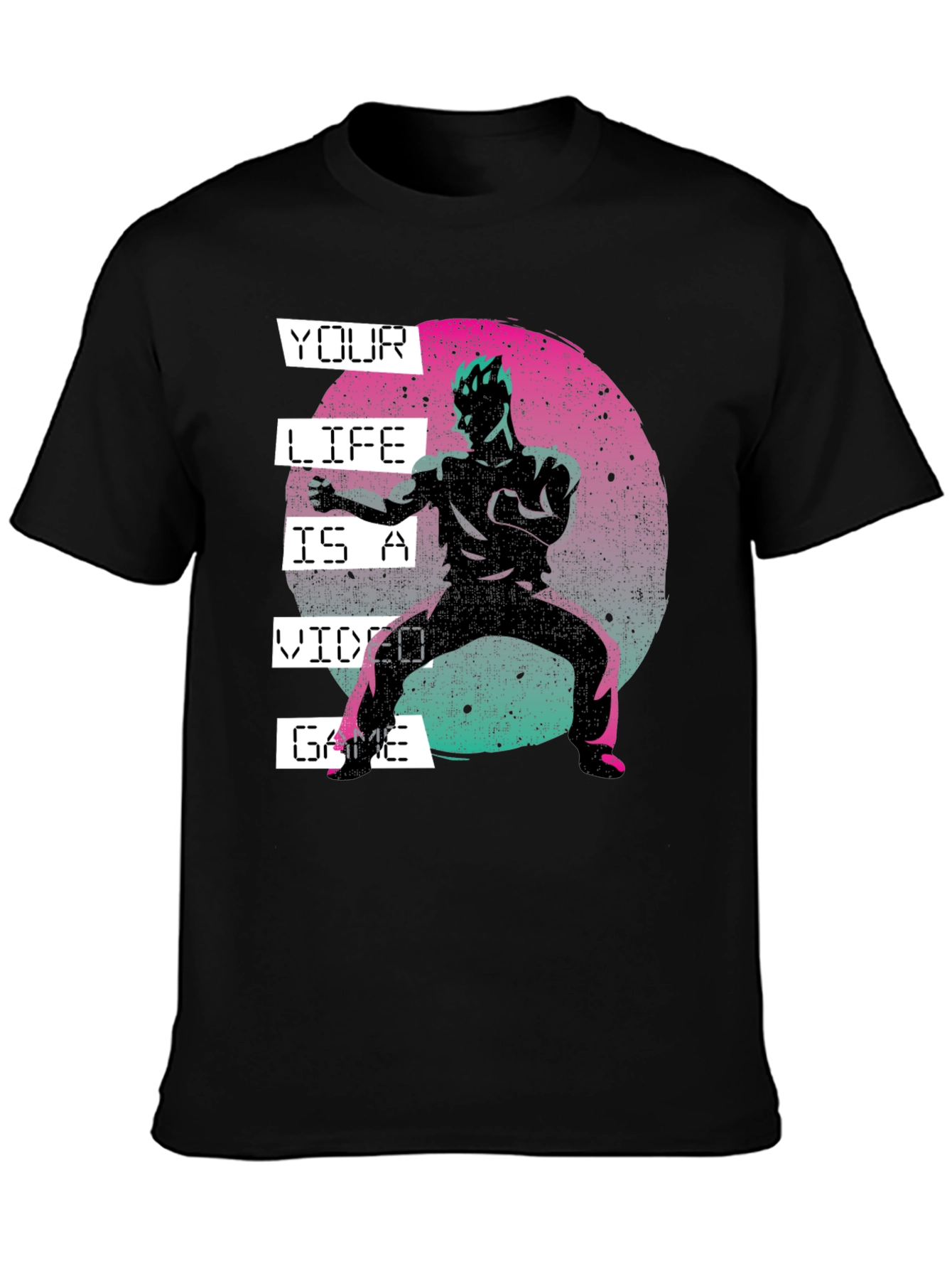 Your Life Is A Video Game Black Graphic Tee