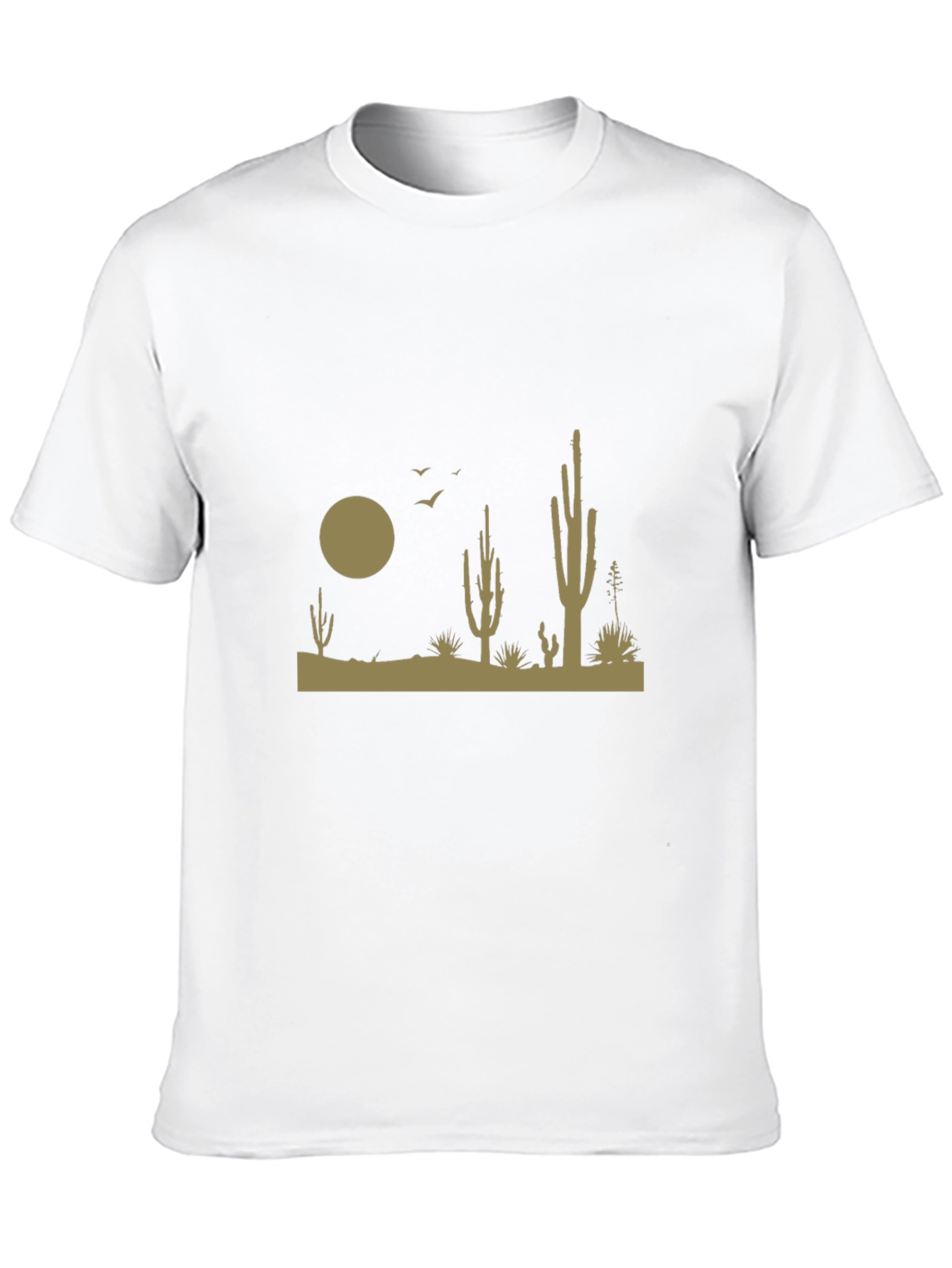 Desert Scene Graphic Tee - Black Cotton T-Shirt