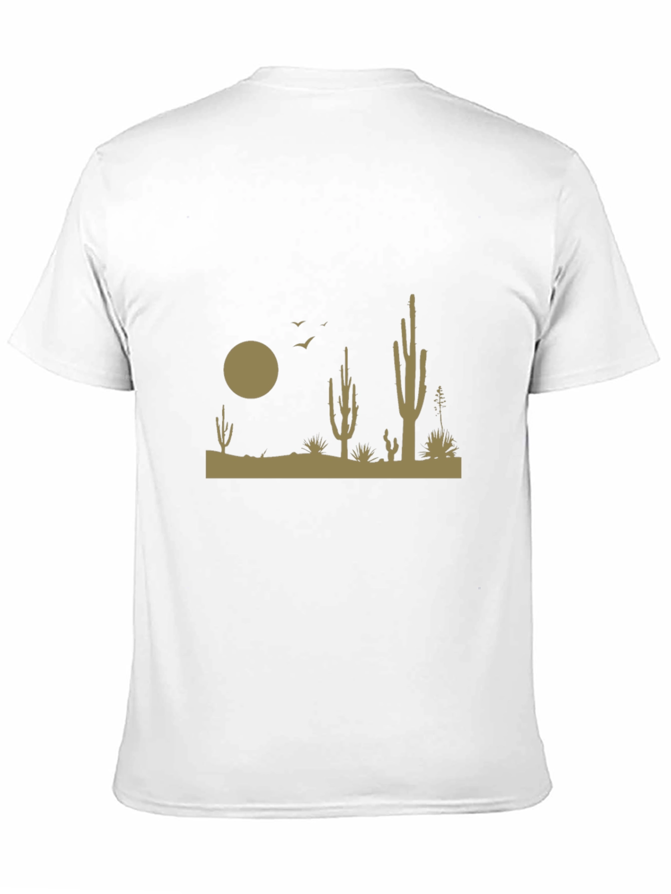 Desert Scene Graphic Tee - Black Cotton T-Shirt