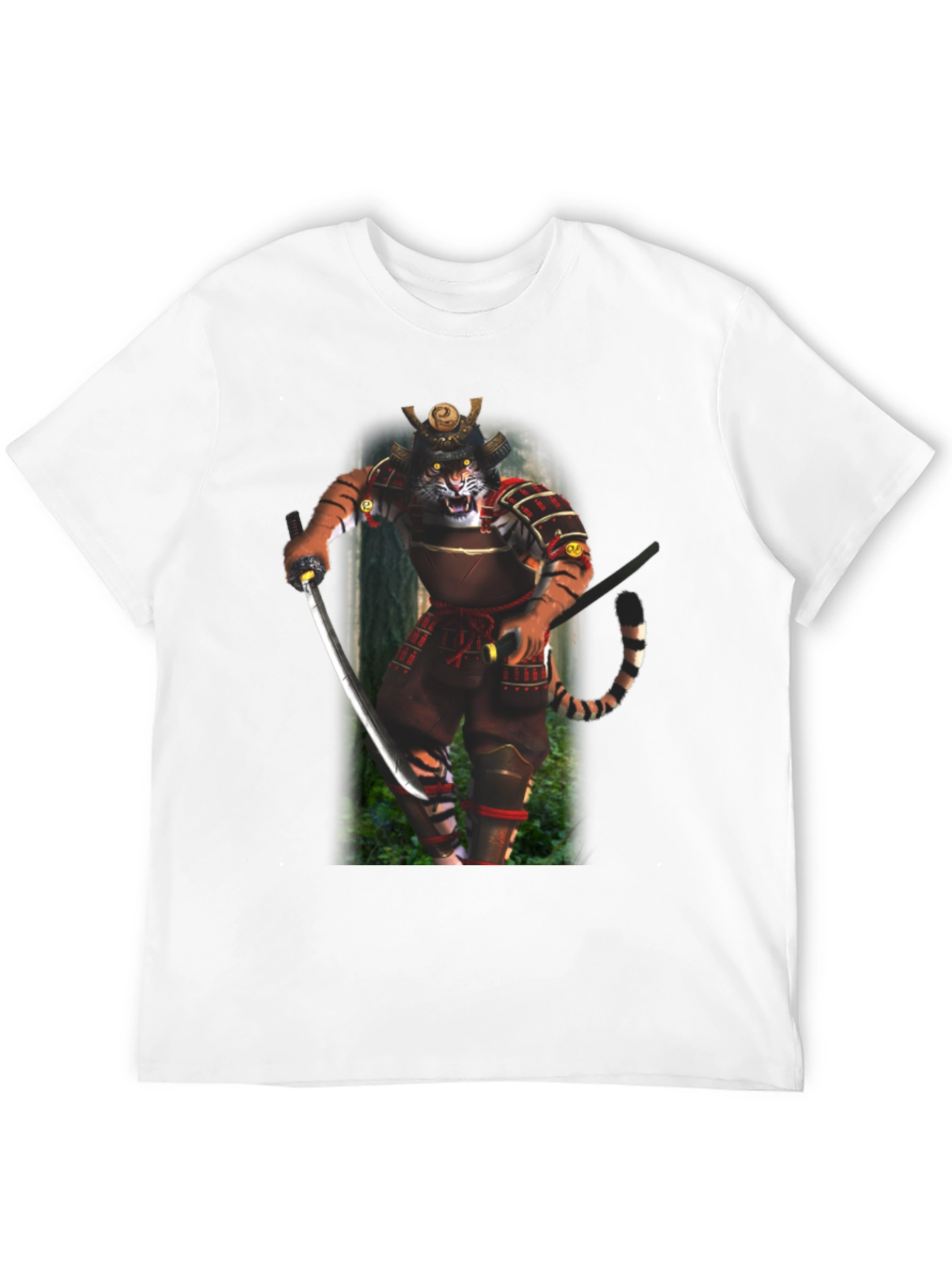 Samurai Tiger Graphic T-Shirt - Black