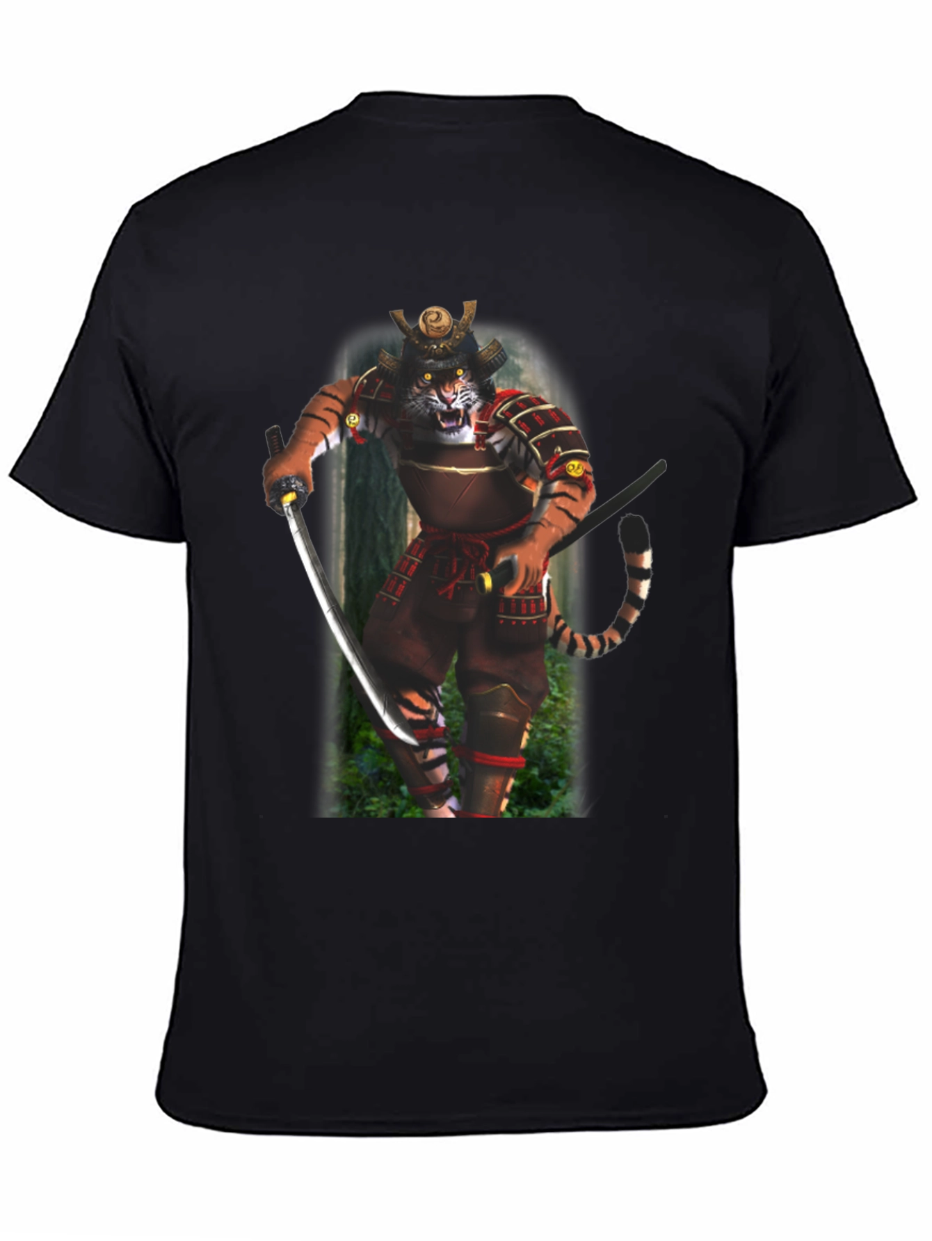 Samurai Tiger Graphic T-Shirt - Black