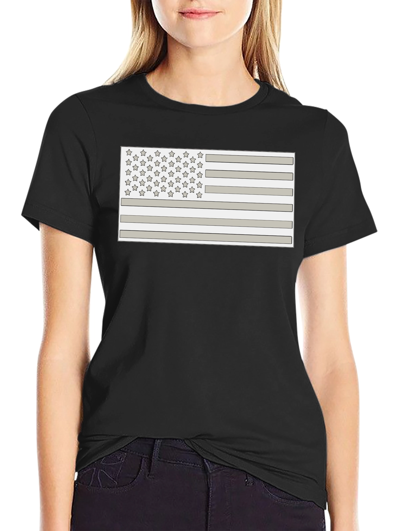American Flag Graphic Black T-Shirt