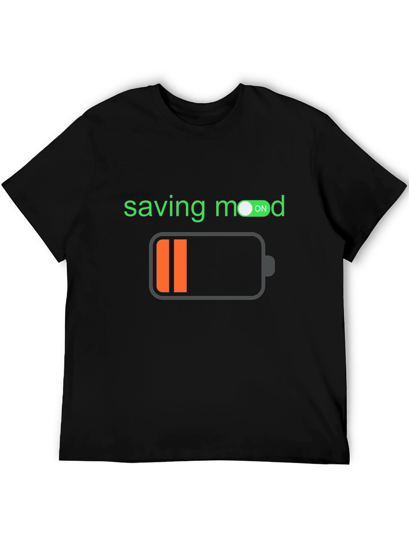 Saving Mode On Black T-Shirt
