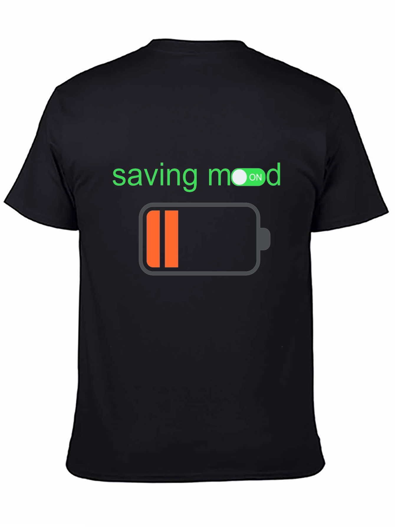 Saving Mode On Black T-Shirt