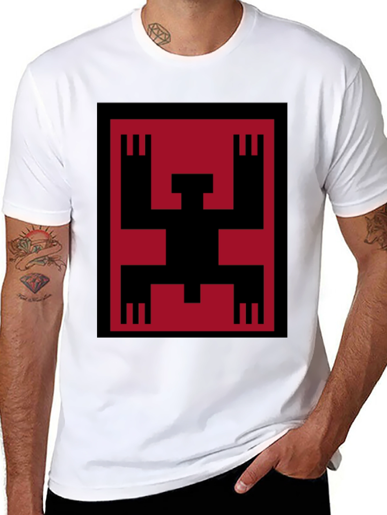 Geometric Figure Graphic Tee - Bold Style