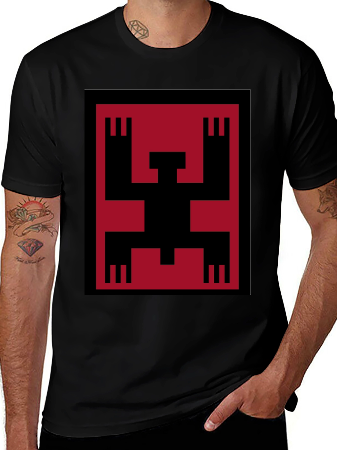 Geometric Figure Graphic Tee - Bold Style