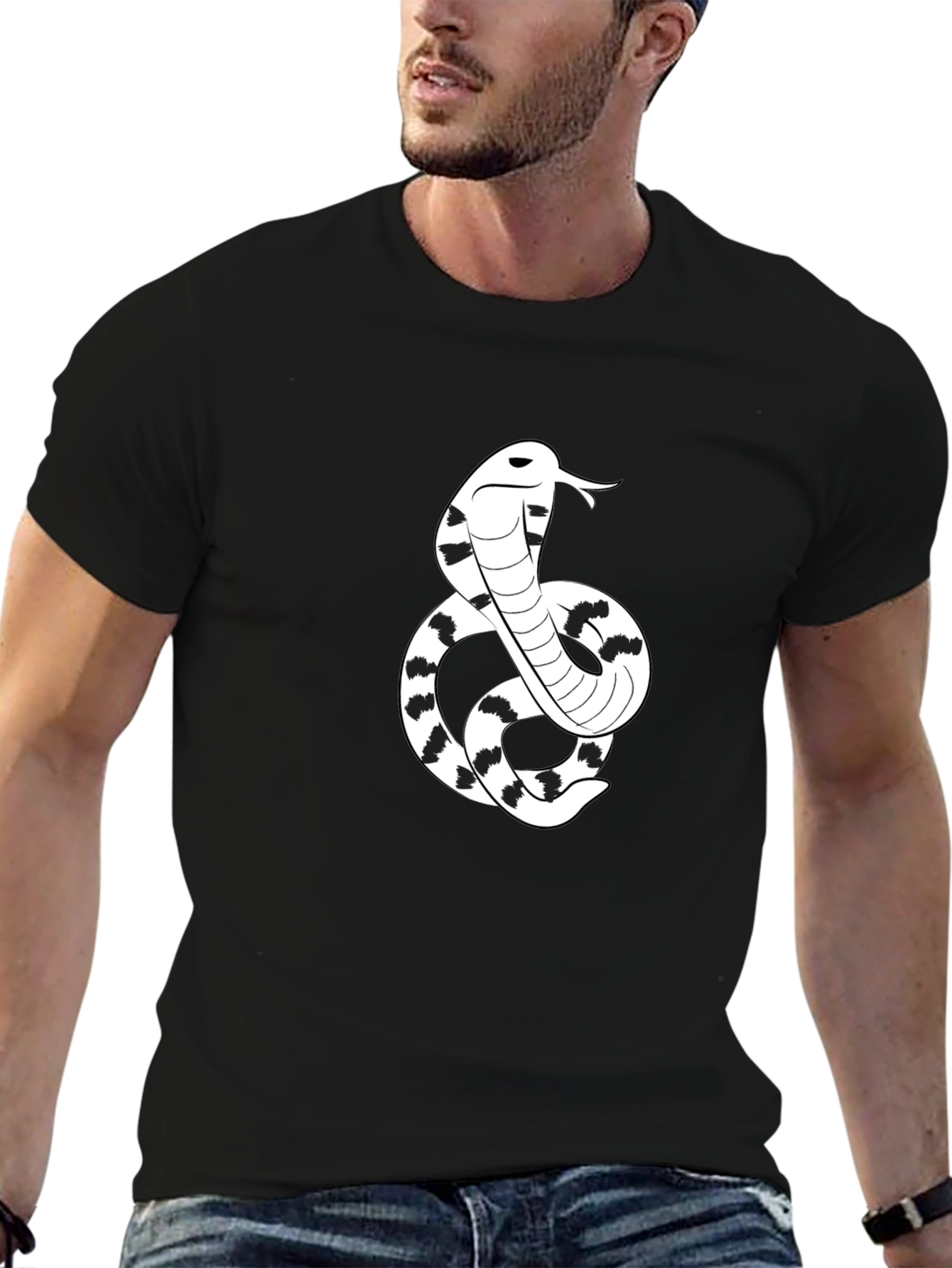 Cobra Snake Graphic Tee - Mens Black T-Shirt
