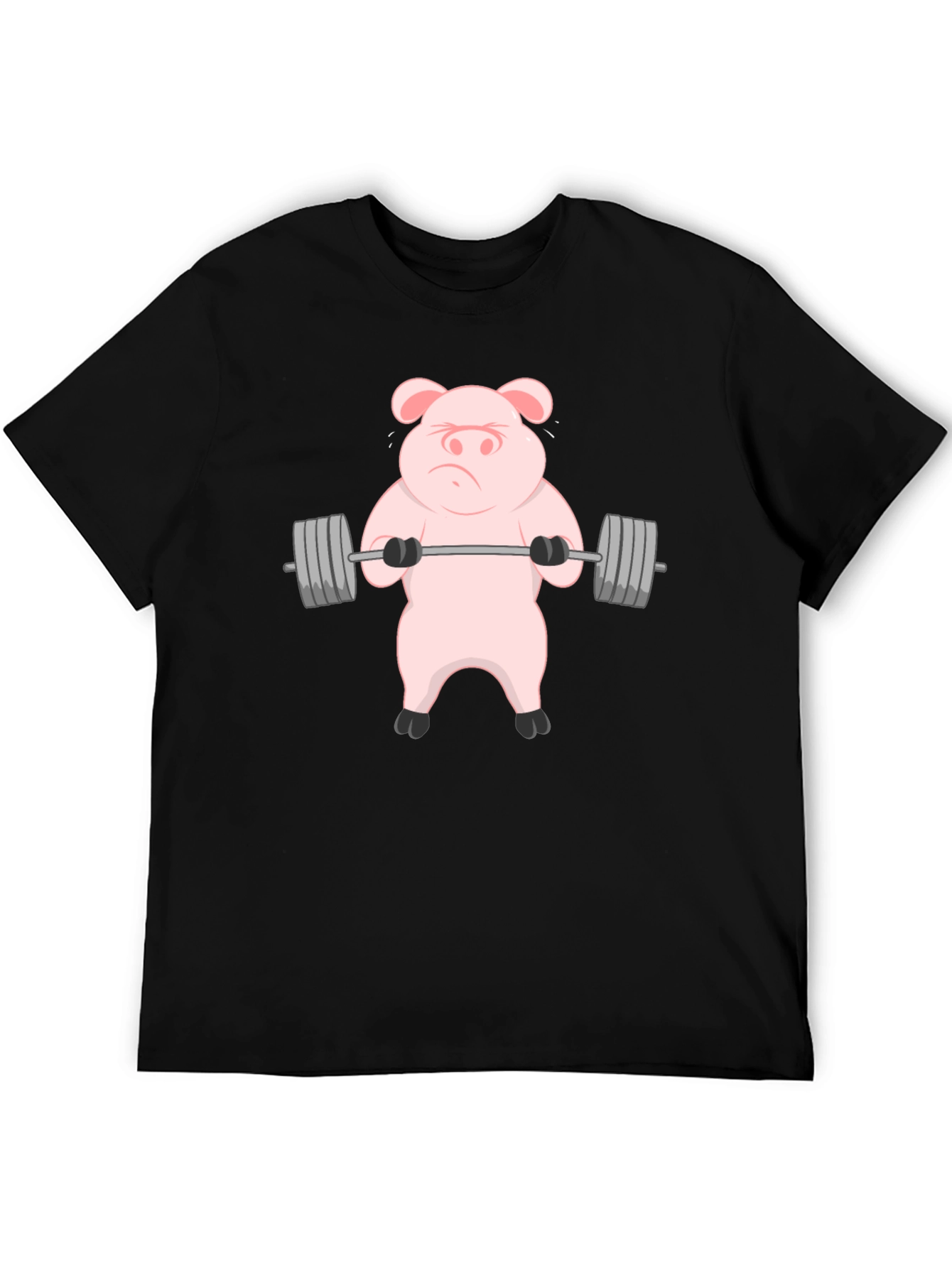 Weightlifting Pig Graphic T-Shirt