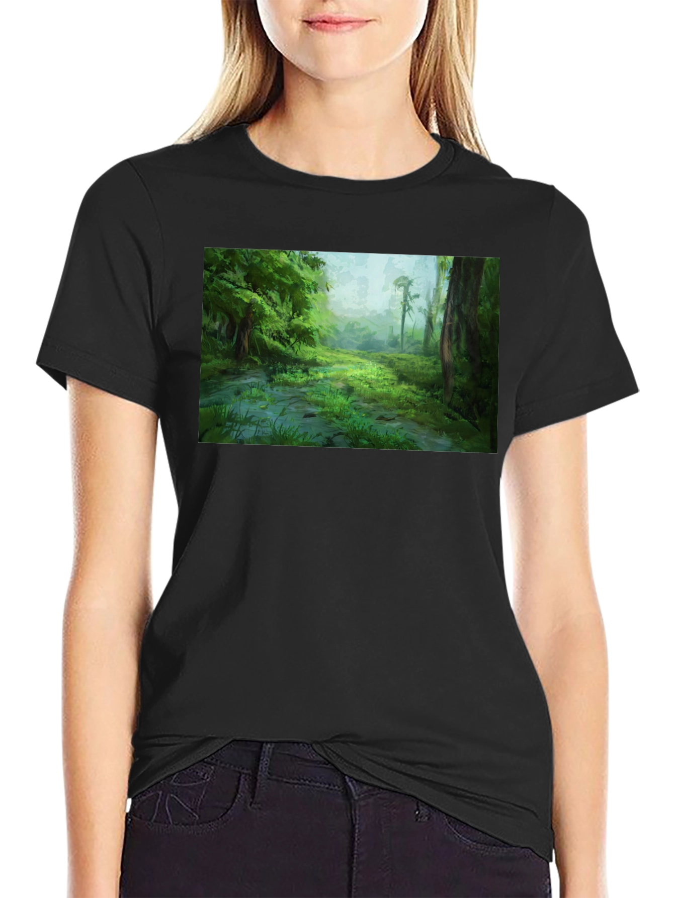 Lush Forest Graphic Black T-Shirt
