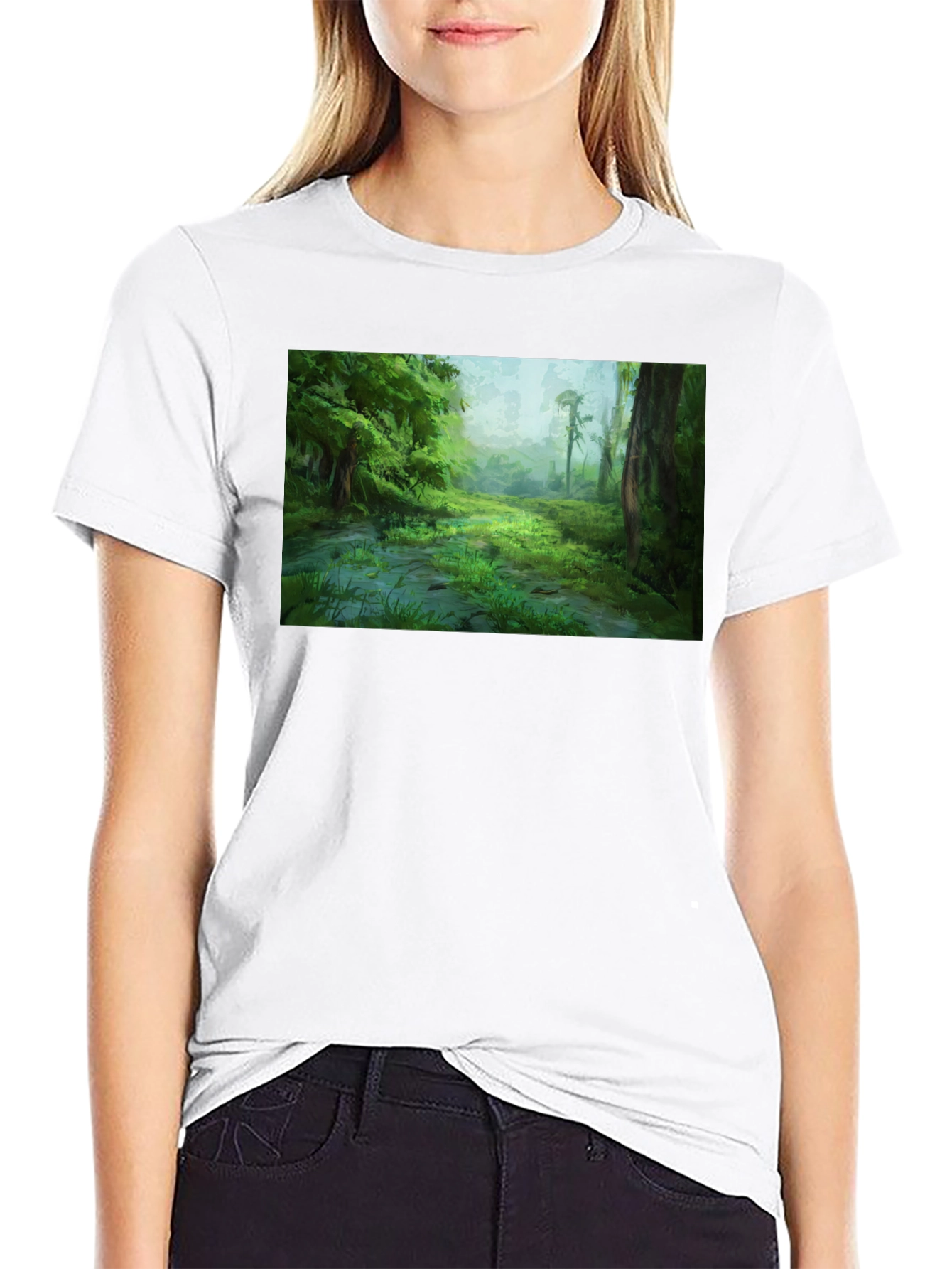 Lush Forest Graphic Black T-Shirt