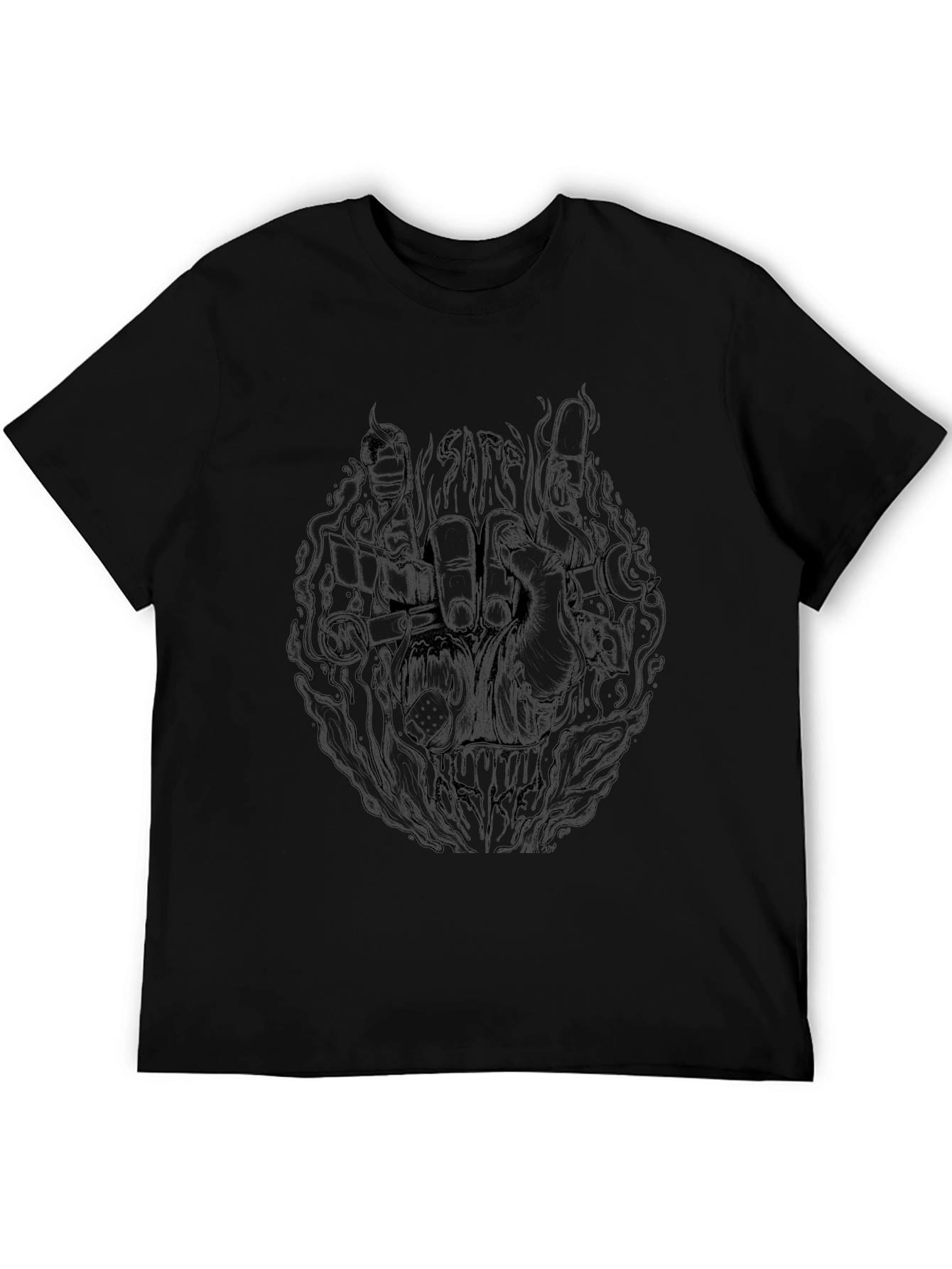 Edgy Black Graphic Tee - SAFE