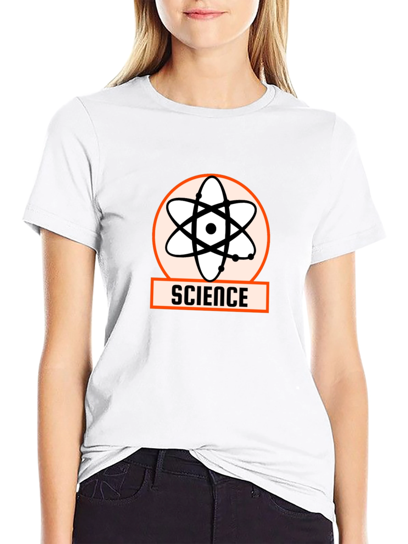Science Atom Graphic Tee - Stylish Black T-Shirt