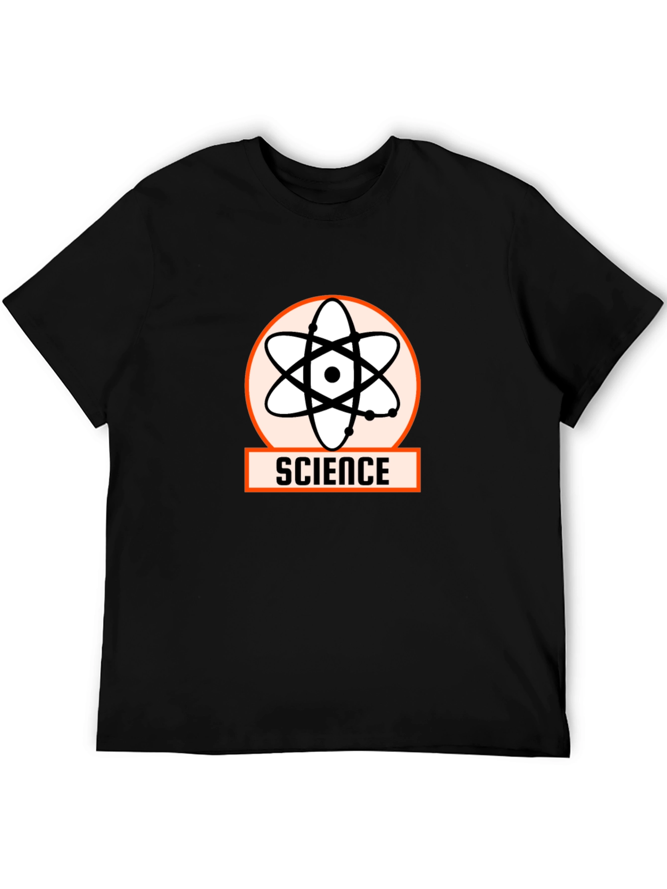 Science Atom Graphic Tee - Stylish Black T-Shirt