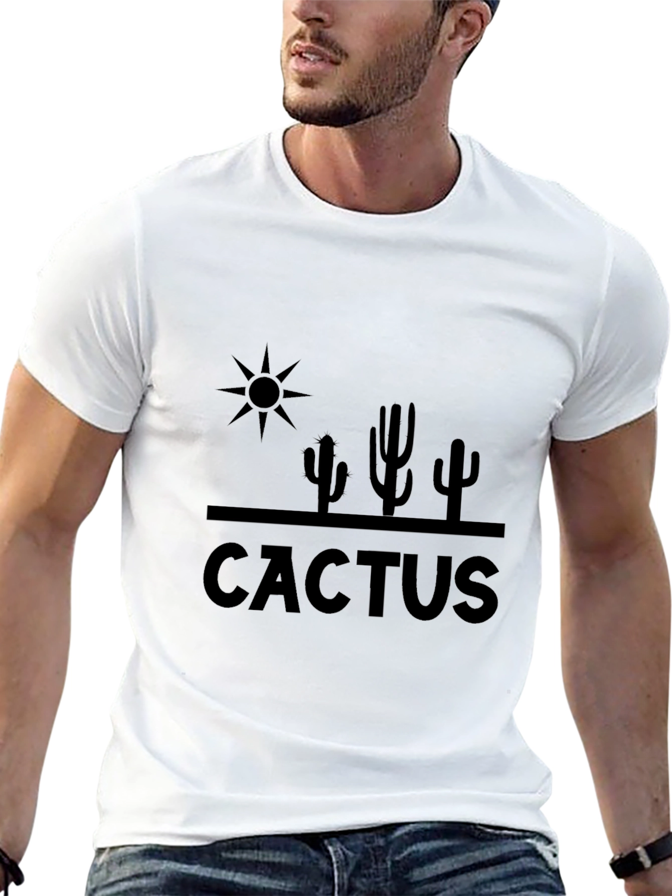 Cactus Graphic Tee - Desert Style Black T-Shirt