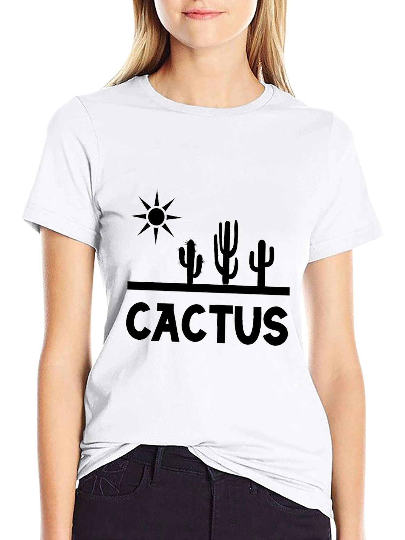Cactus Graphic Tee - Desert Style Black T-Shirt
