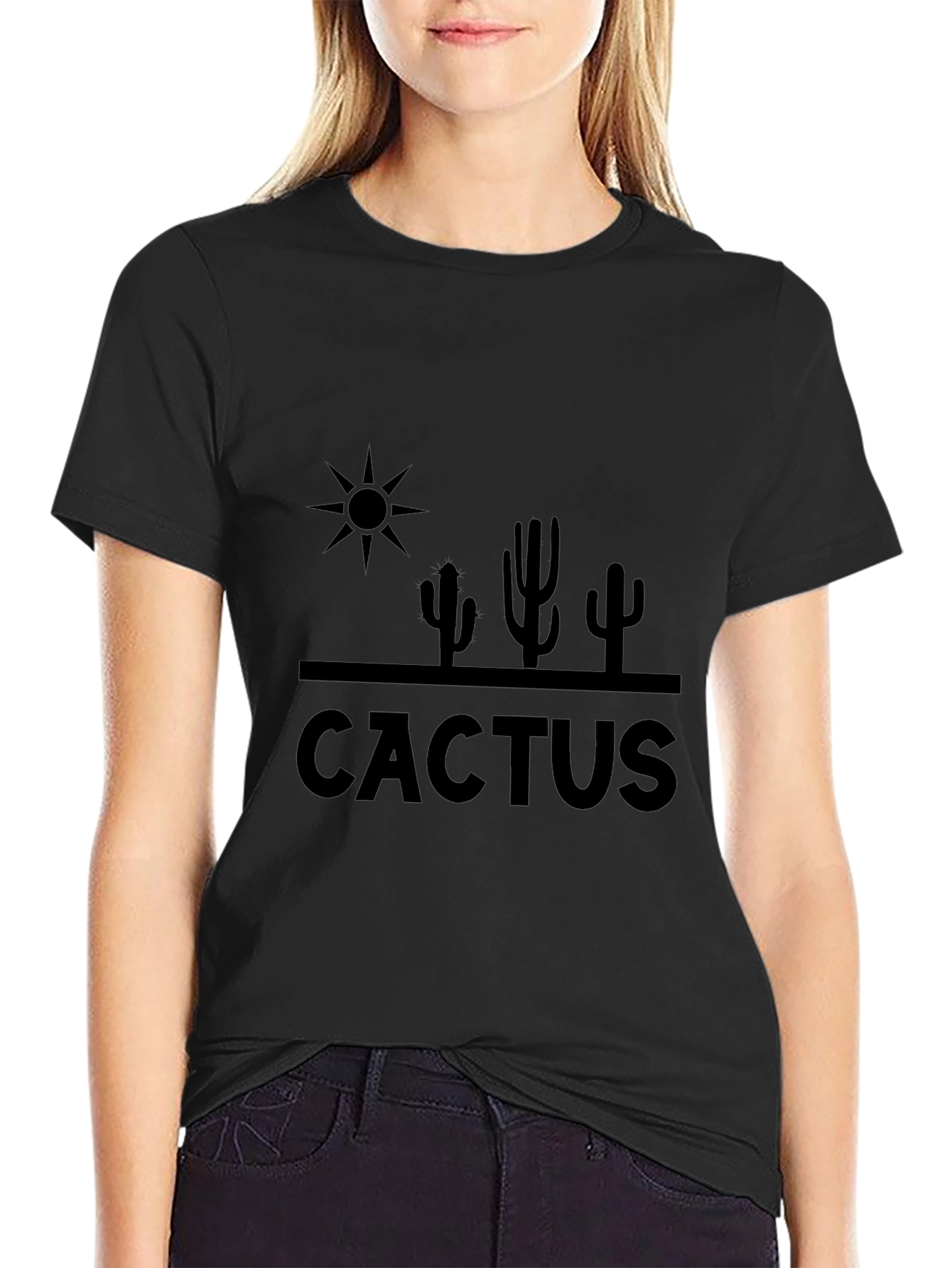 Cactus Graphic Tee - Desert Style Black T-Shirt