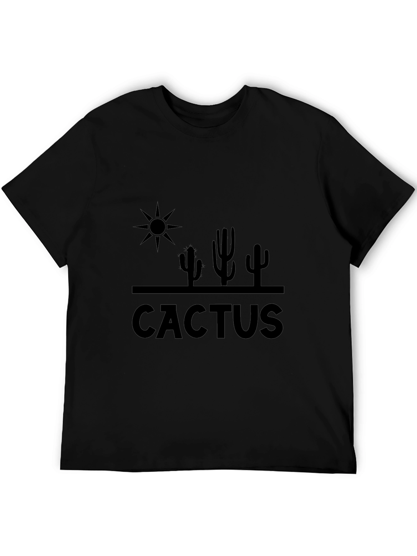 Cactus Graphic Tee - Desert Style Black T-Shirt
