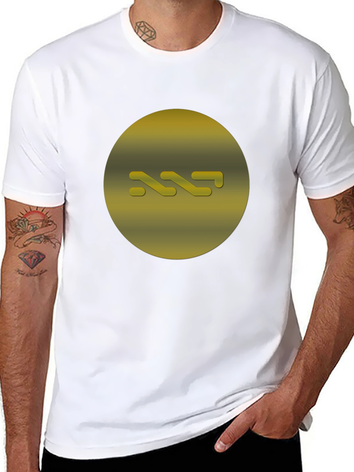 Abstract Gold Graphic Tee - Modern Style