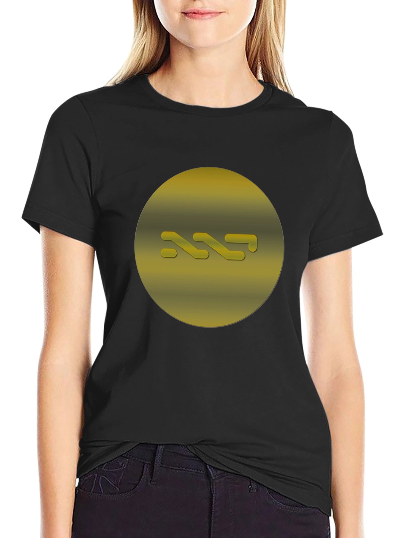 Abstract Gold Graphic Tee - Modern Style