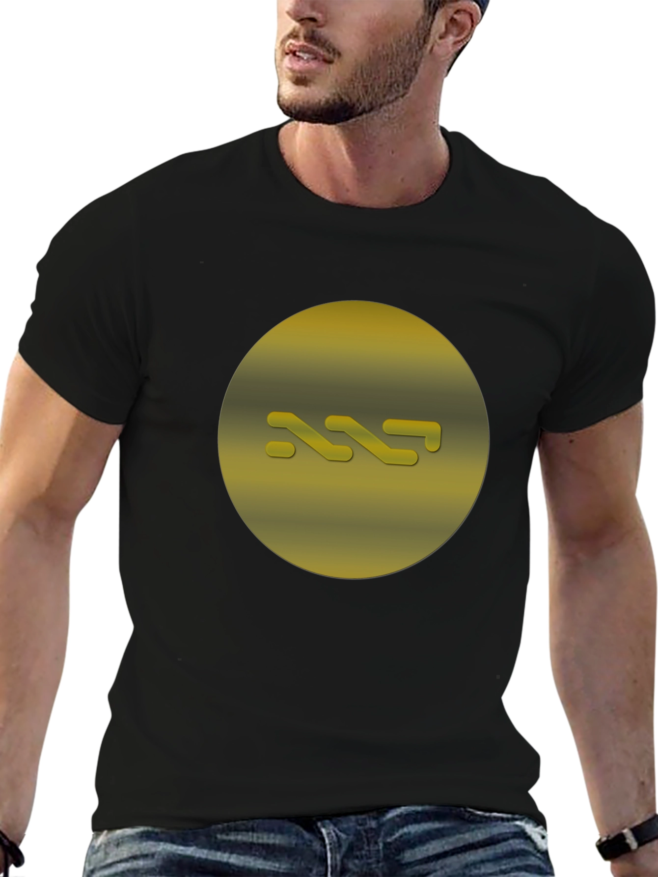 Abstract Gold Graphic Tee - Modern Style