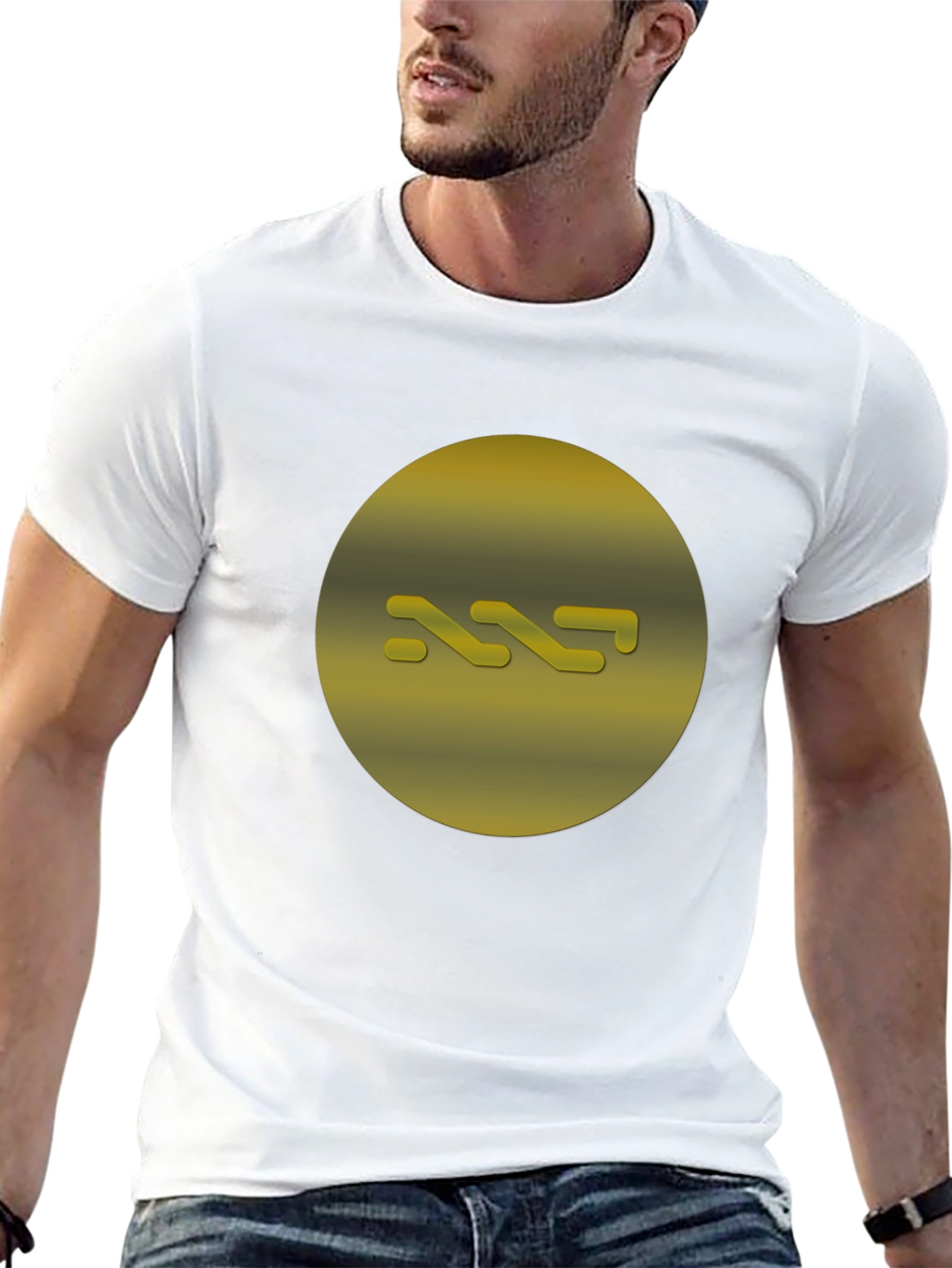 Abstract Gold Graphic Tee - Modern Style