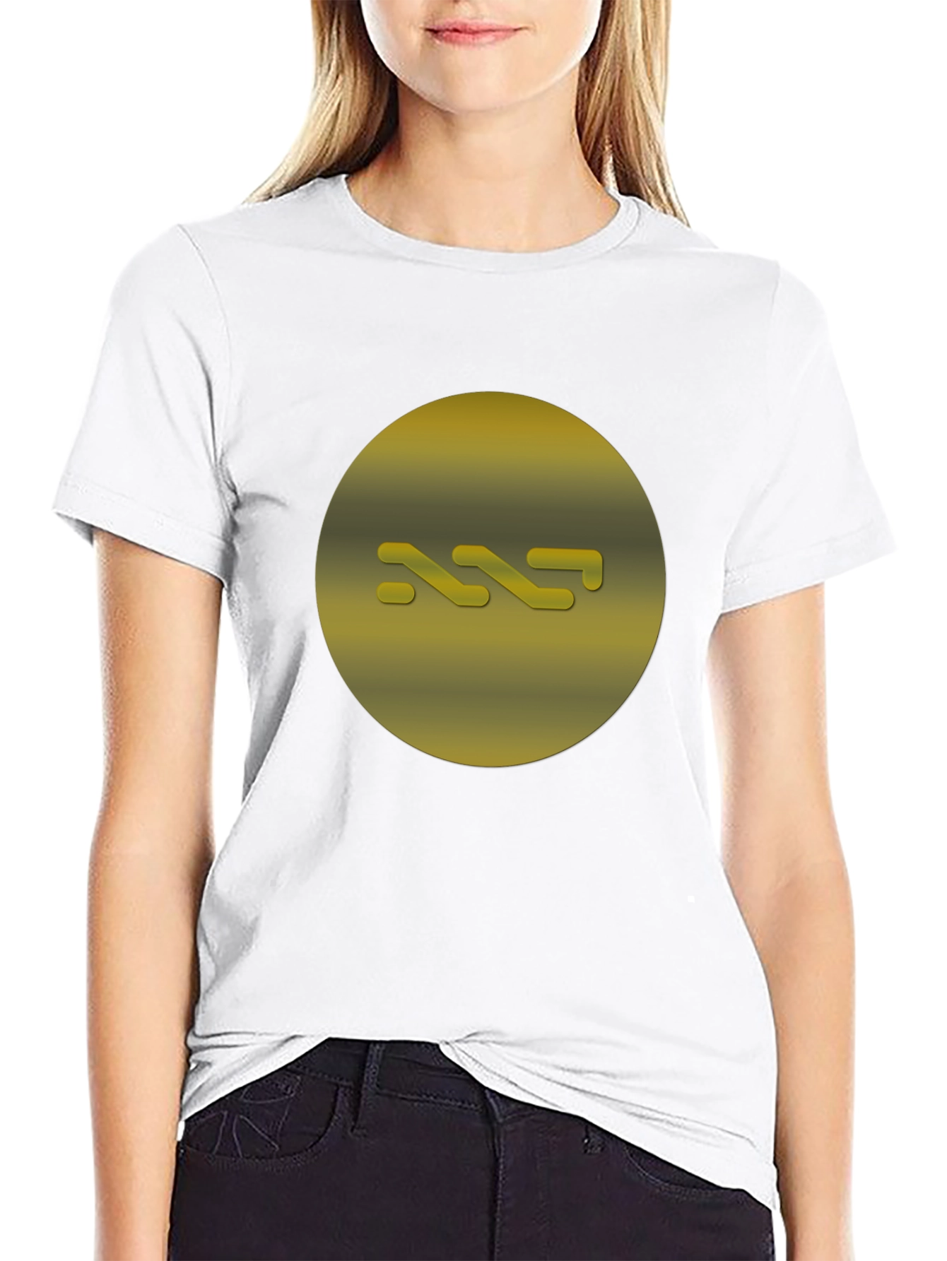Abstract Gold Graphic Tee - Modern Style