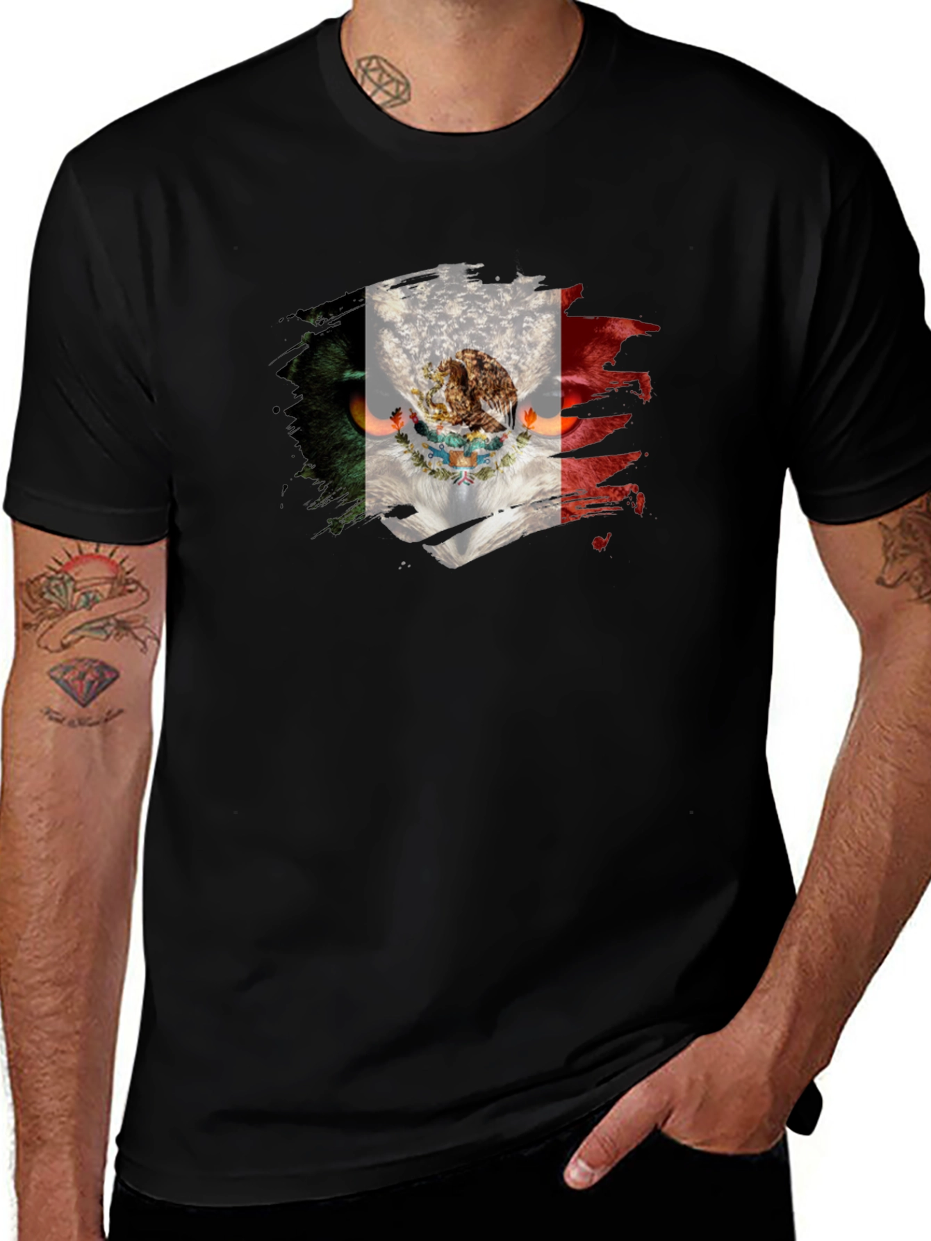 Mexico Flag Owl T-Shirt