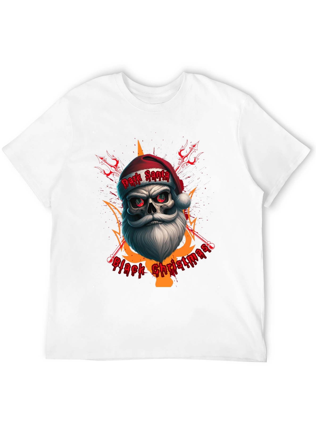 Dark Santa Black Christmas Graphic Tee