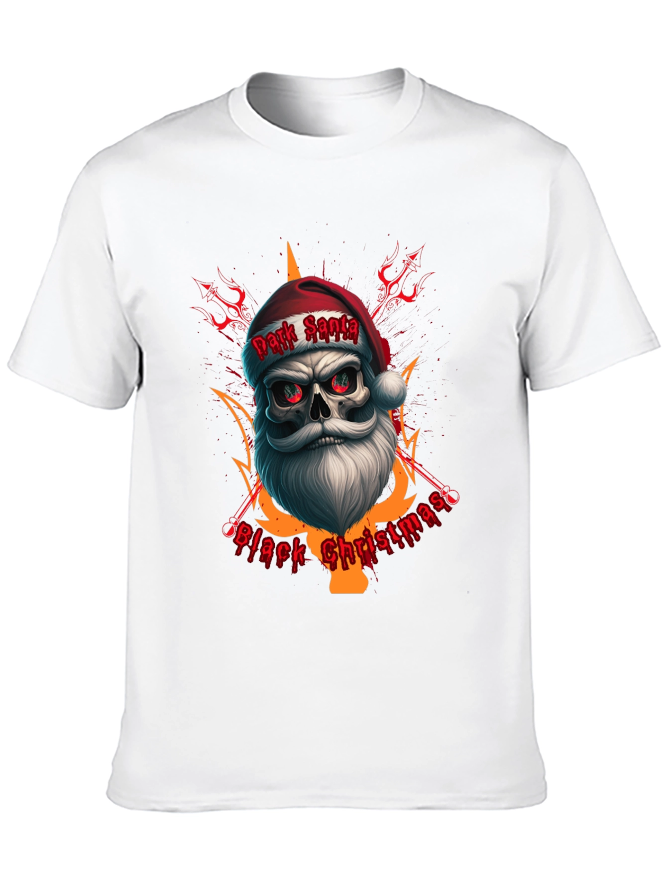 Dark Santa Black Christmas Graphic Tee