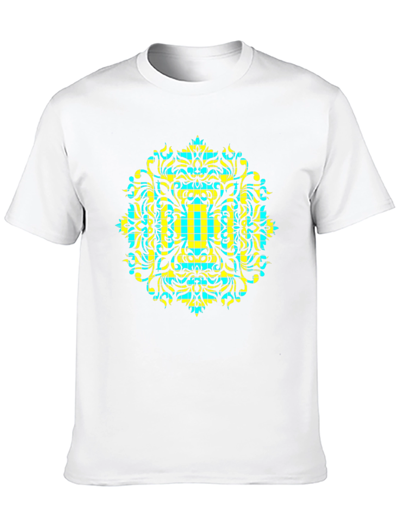 Geometric Patterned Black T-Shirt