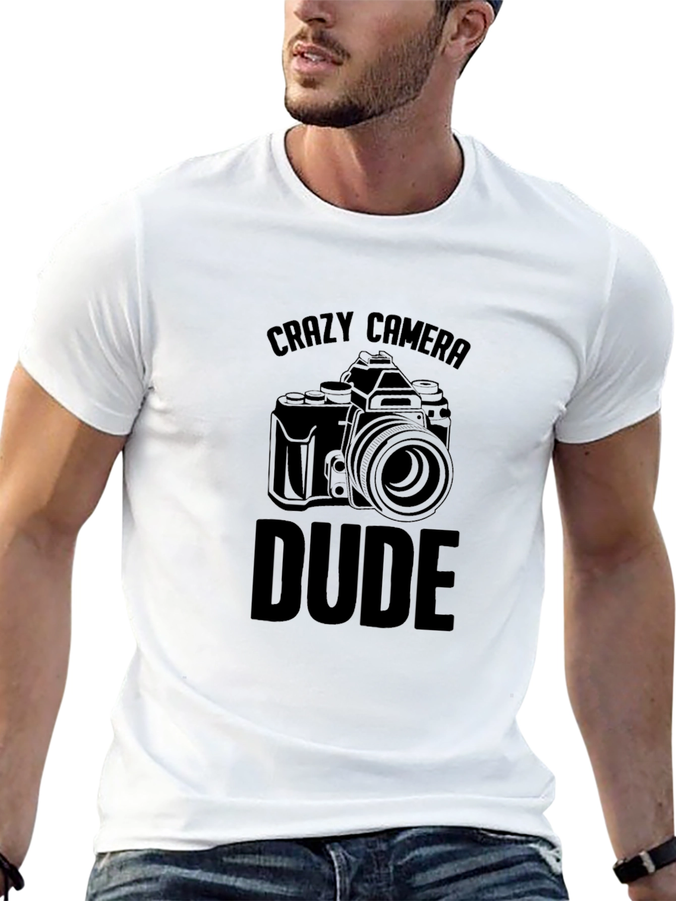 Crazy Camera Dude Black T-Shirt