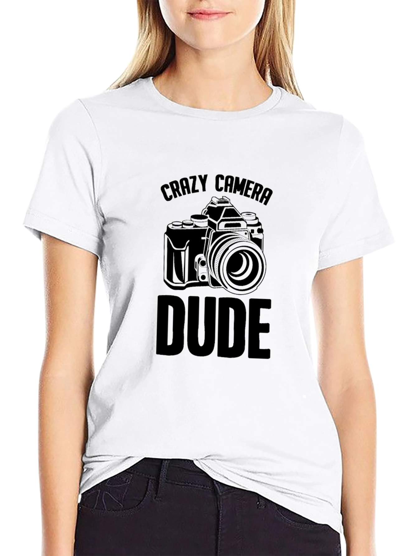 Crazy Camera Dude Black T-Shirt