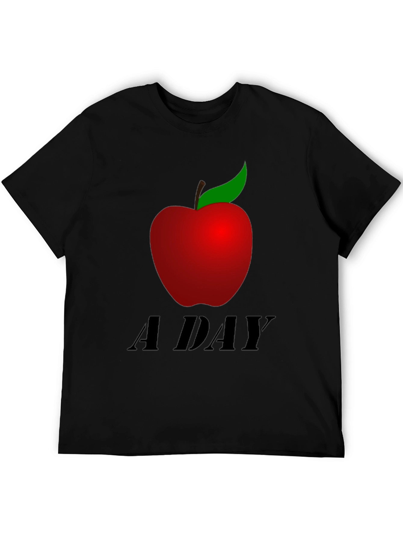 Apple A Day Graphic Tee - Black Casual T-Shirt