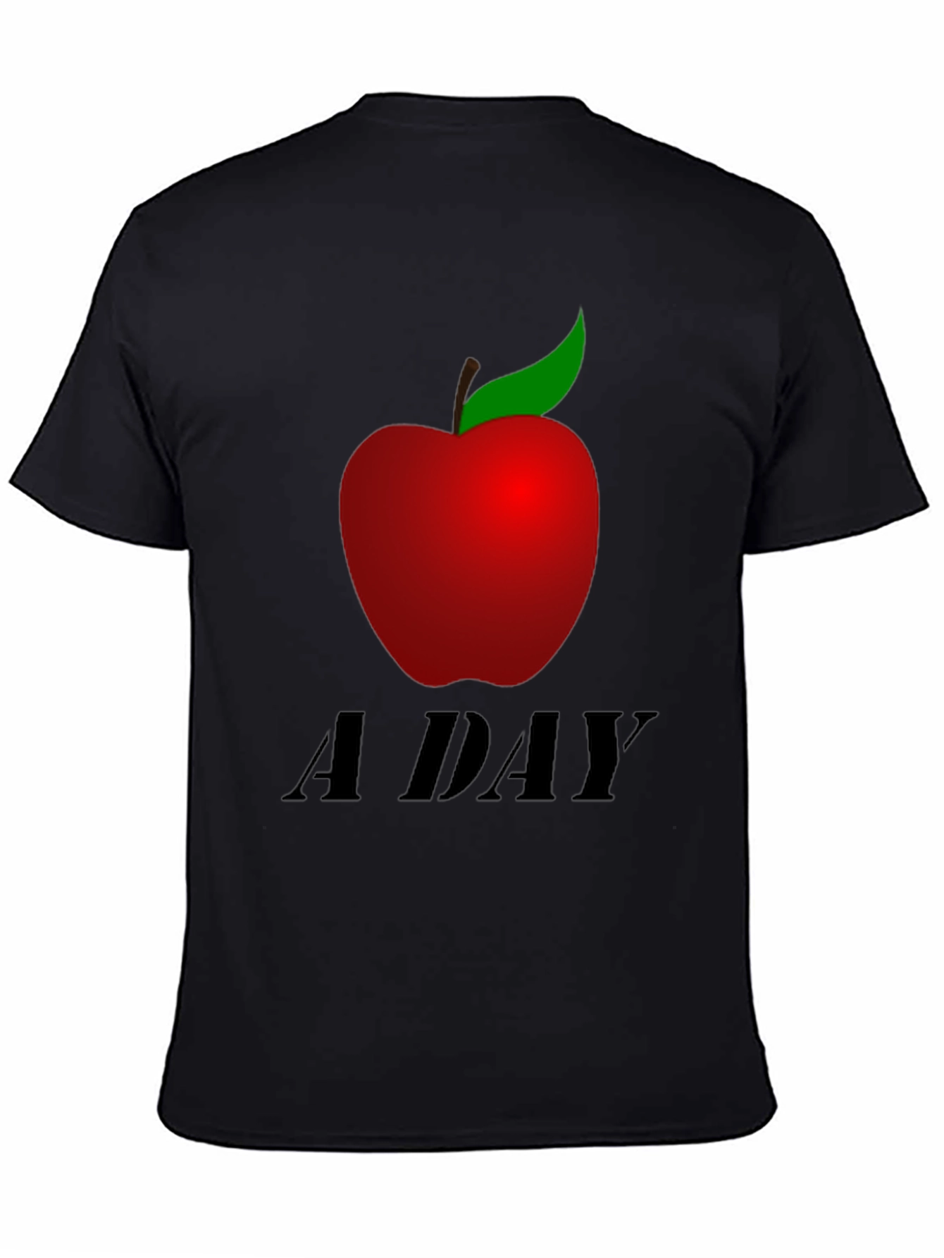 Apple A Day Graphic Tee - Black Casual T-Shirt