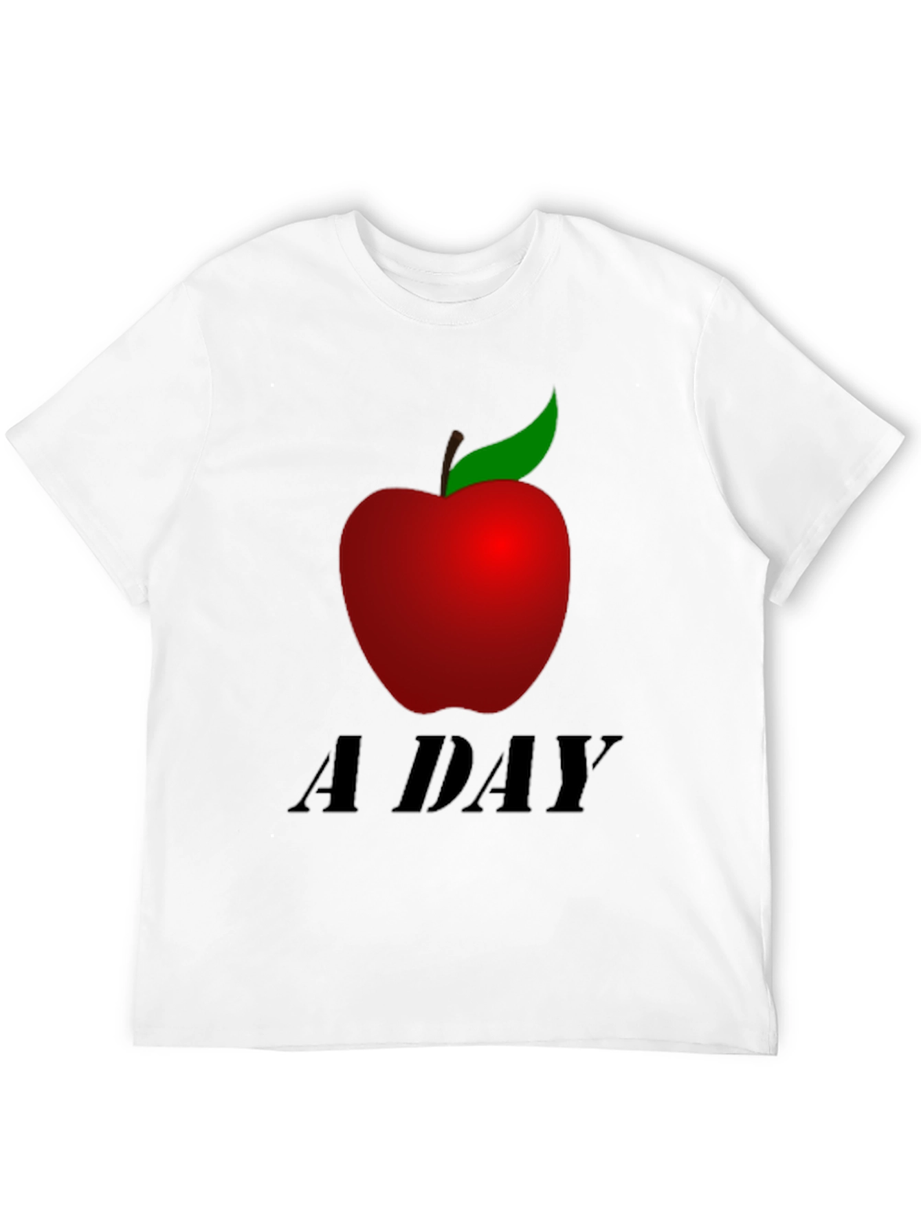 Apple A Day Graphic Tee - Black Casual T-Shirt