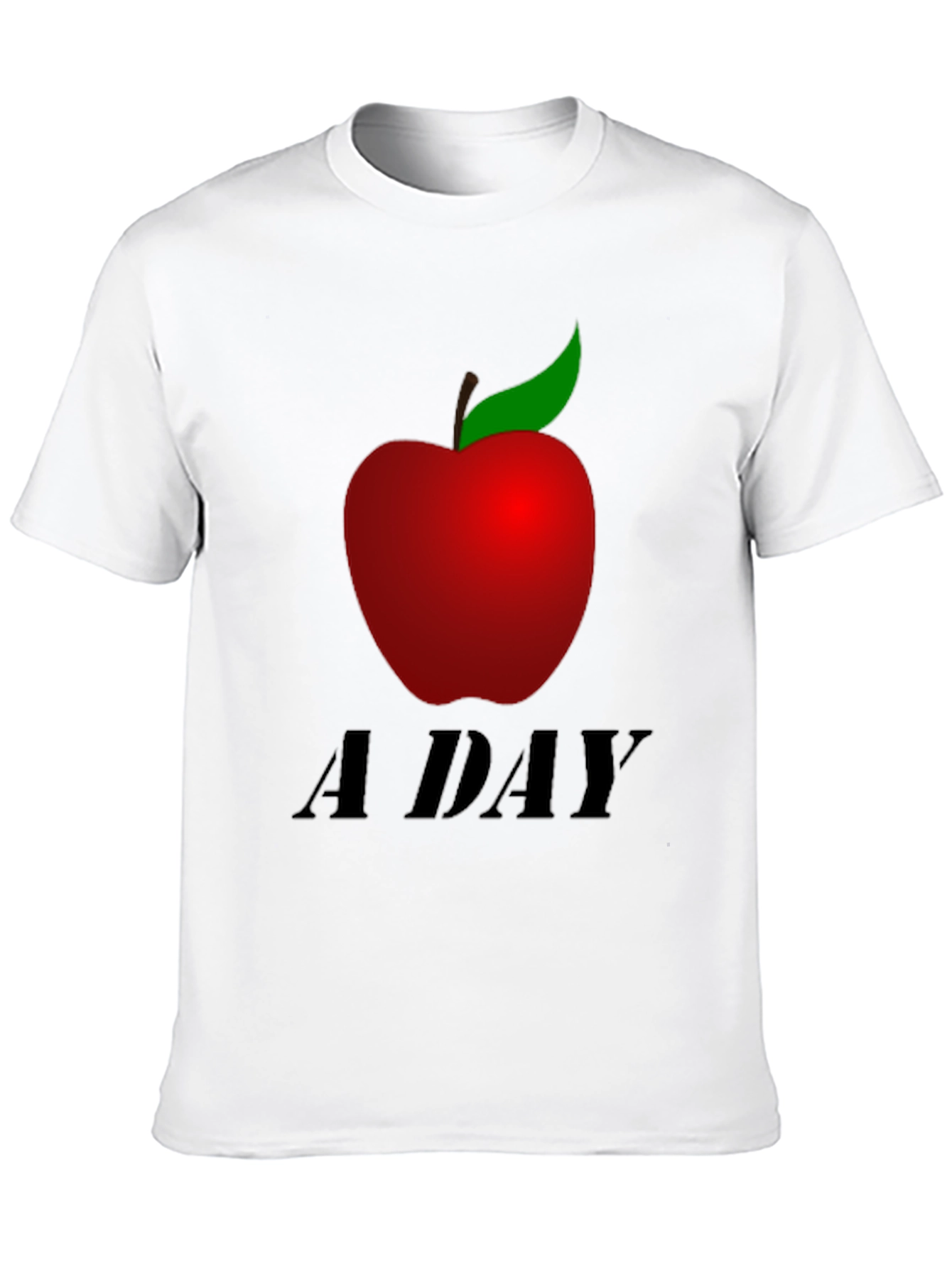 Apple A Day Graphic Tee - Black Casual T-Shirt