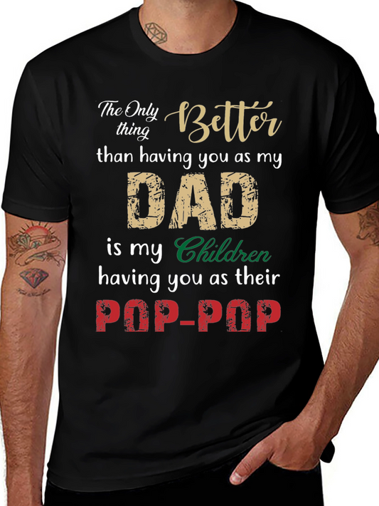 Dad to Pop-Pop Graphic Tee - Family Gift