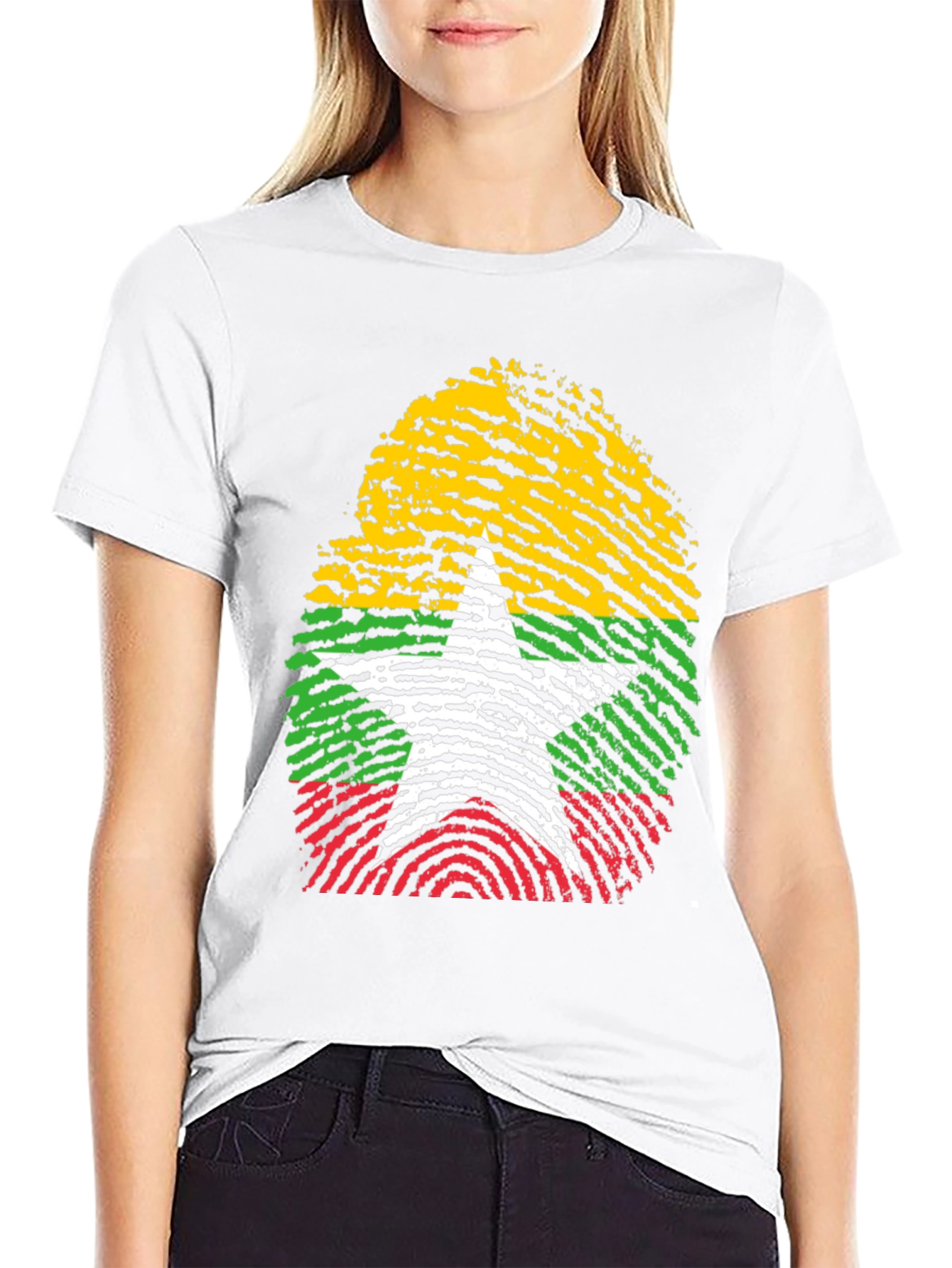 Myanmar Fingerprint Flag T-Shirt