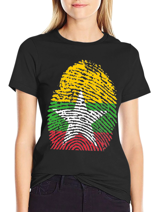 Myanmar Fingerprint Flag T-Shirt