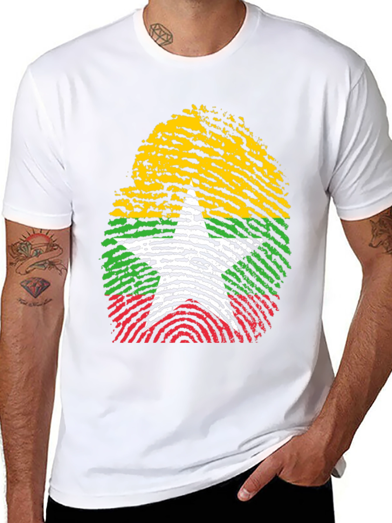 Myanmar Fingerprint Flag T-Shirt