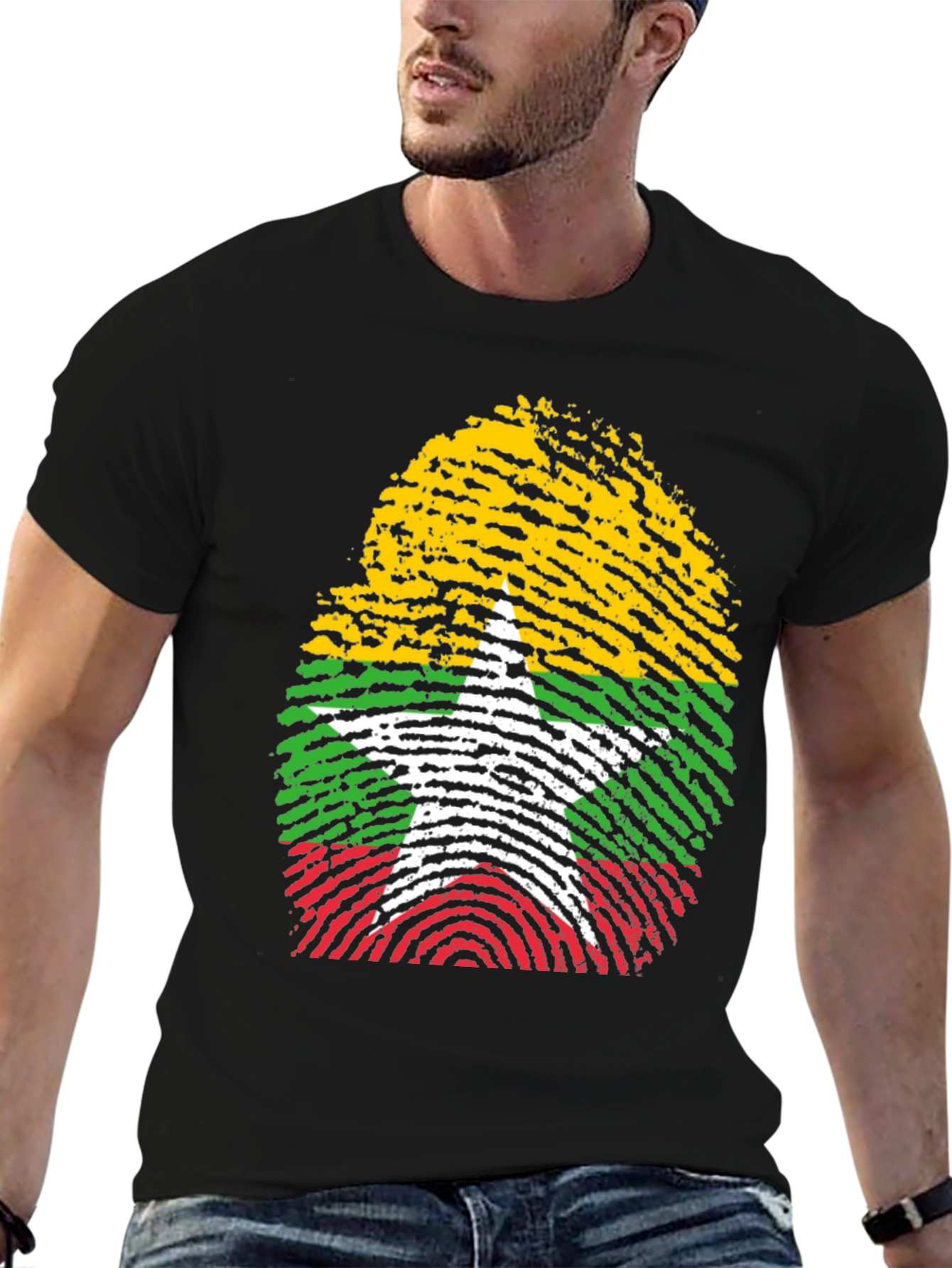 Myanmar Fingerprint Flag T-Shirt