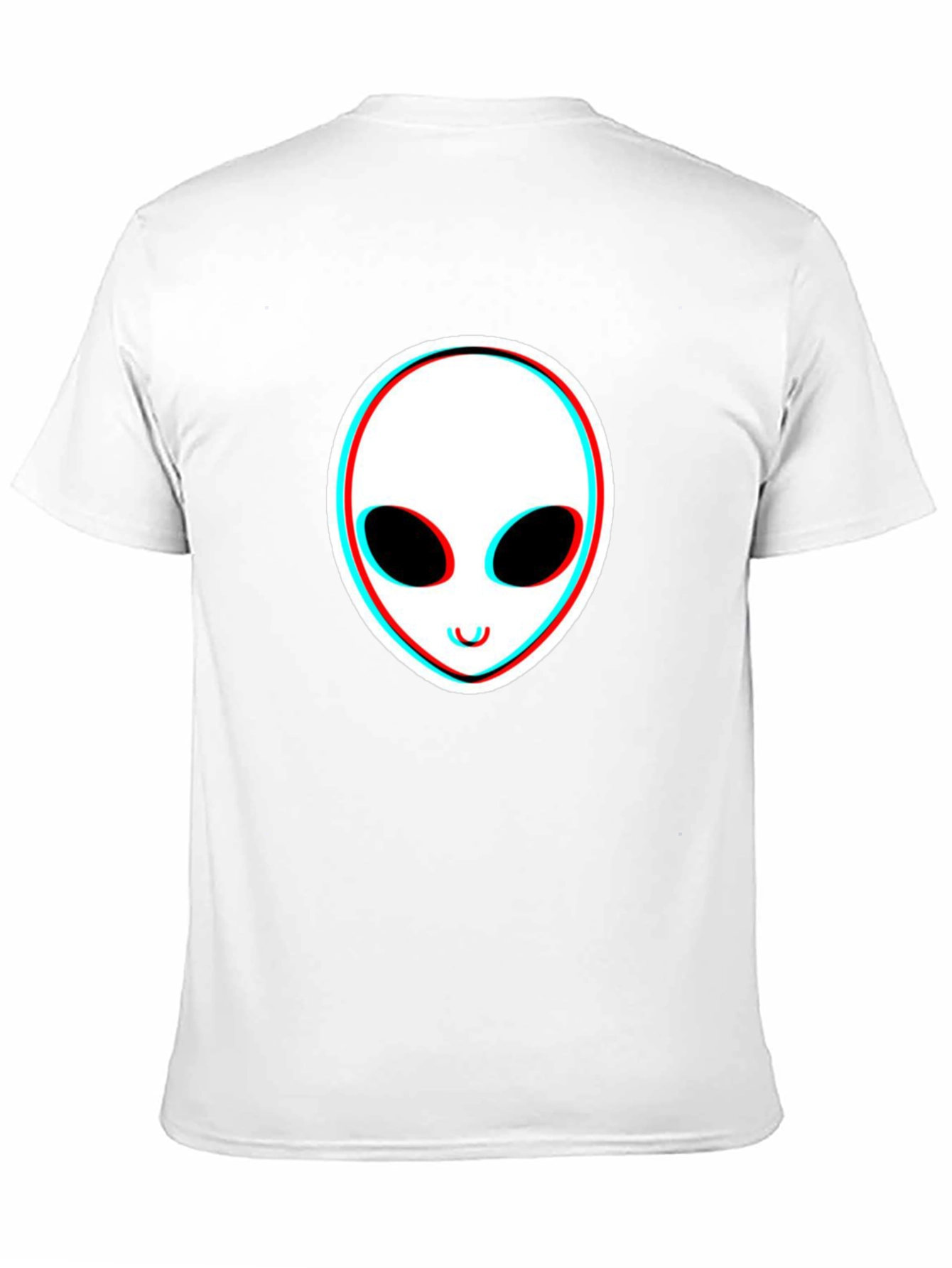 Alien Face Glitch Black T-Shirt