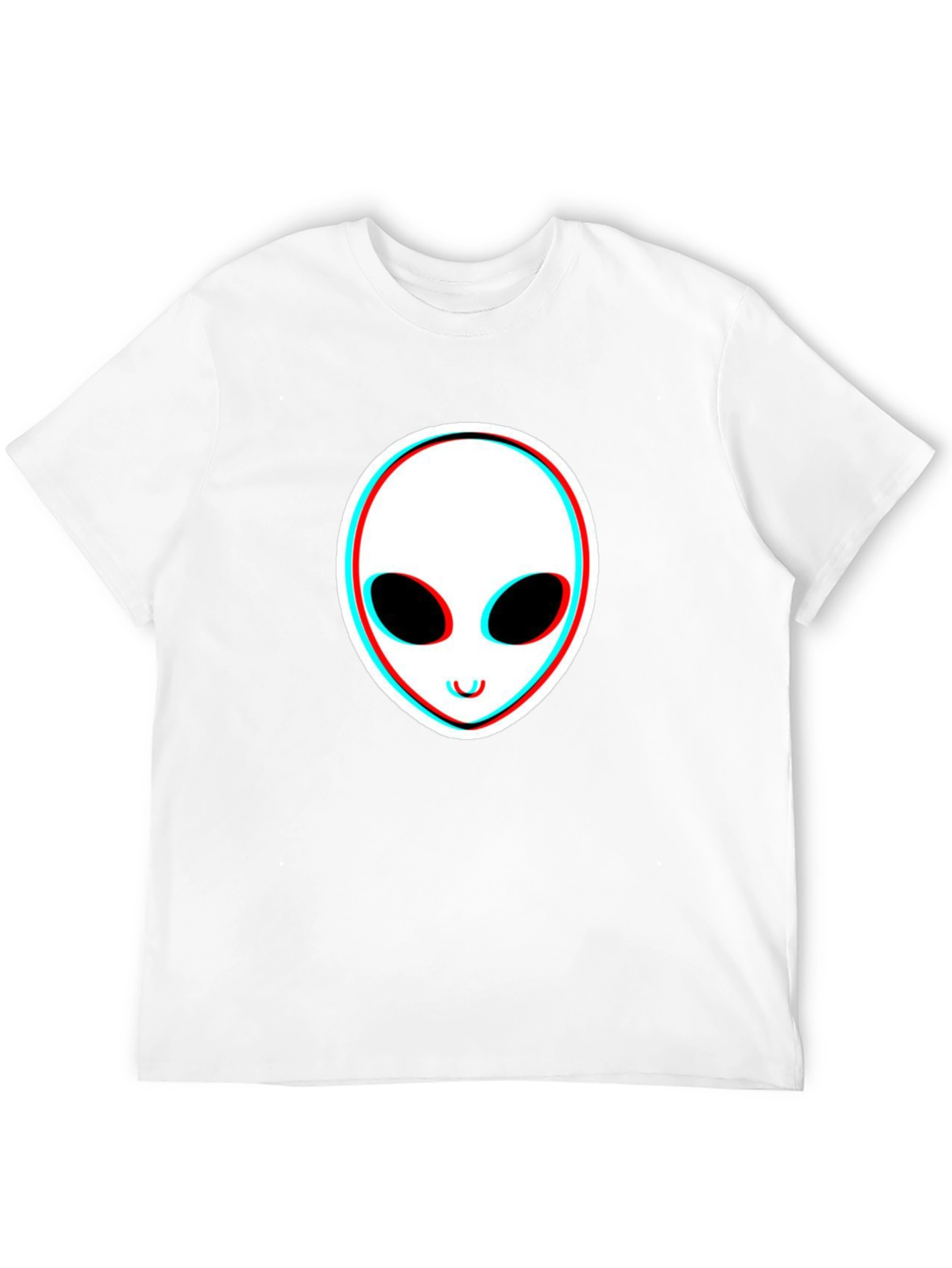 Alien Face Glitch Black T-Shirt