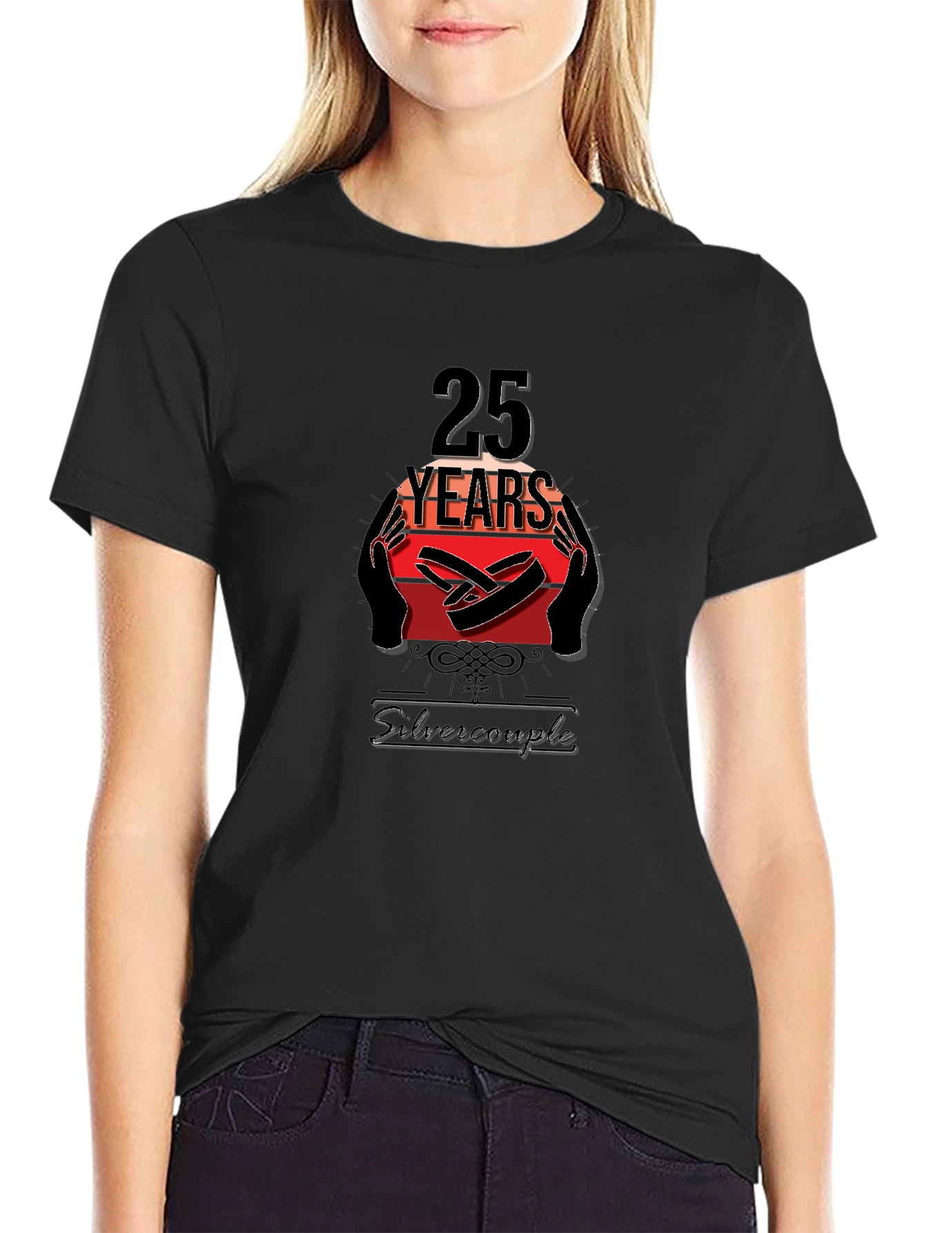 25th Anniversary Silver Couple T-Shirt