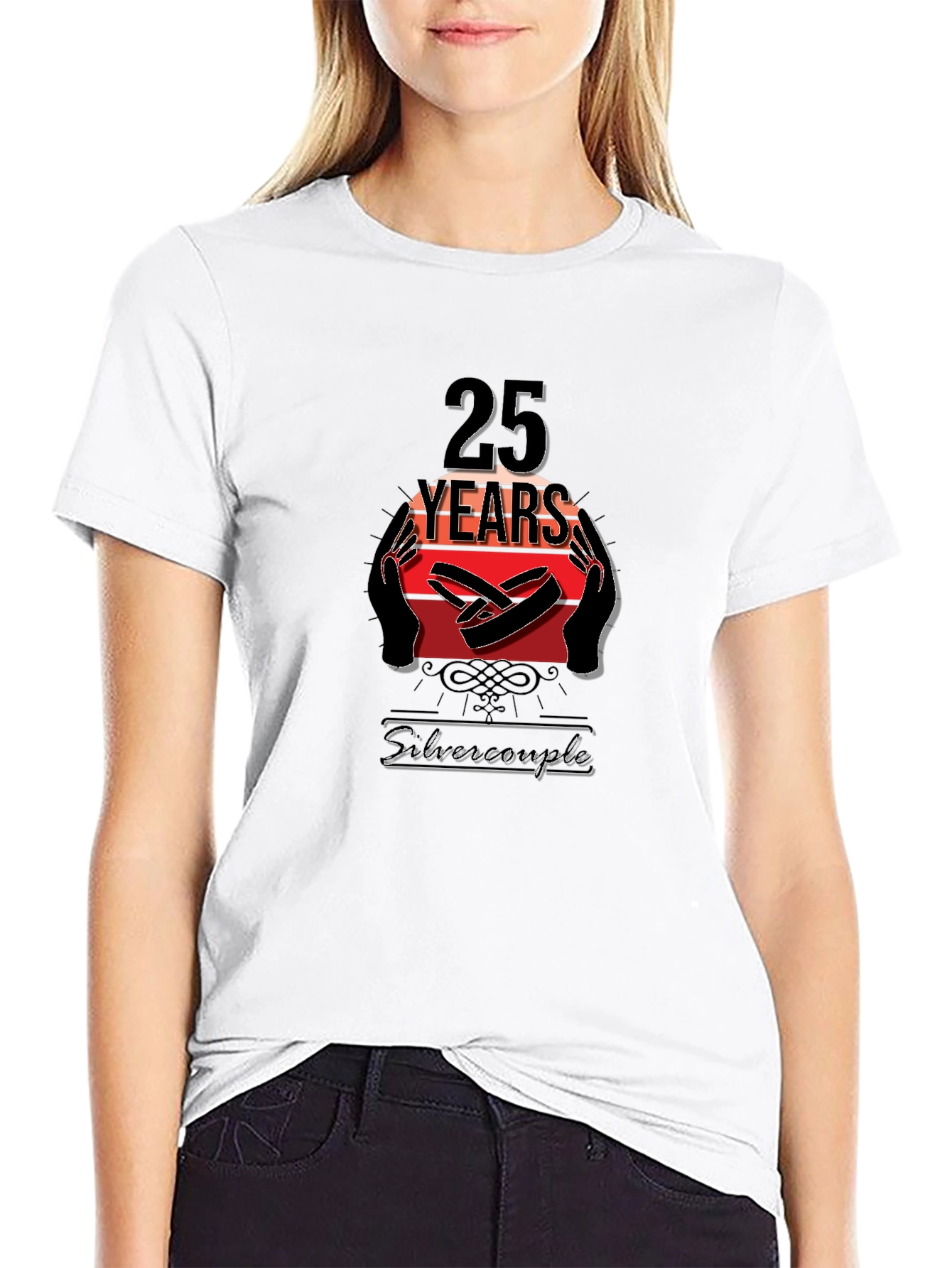25th Anniversary Silver Couple T-Shirt