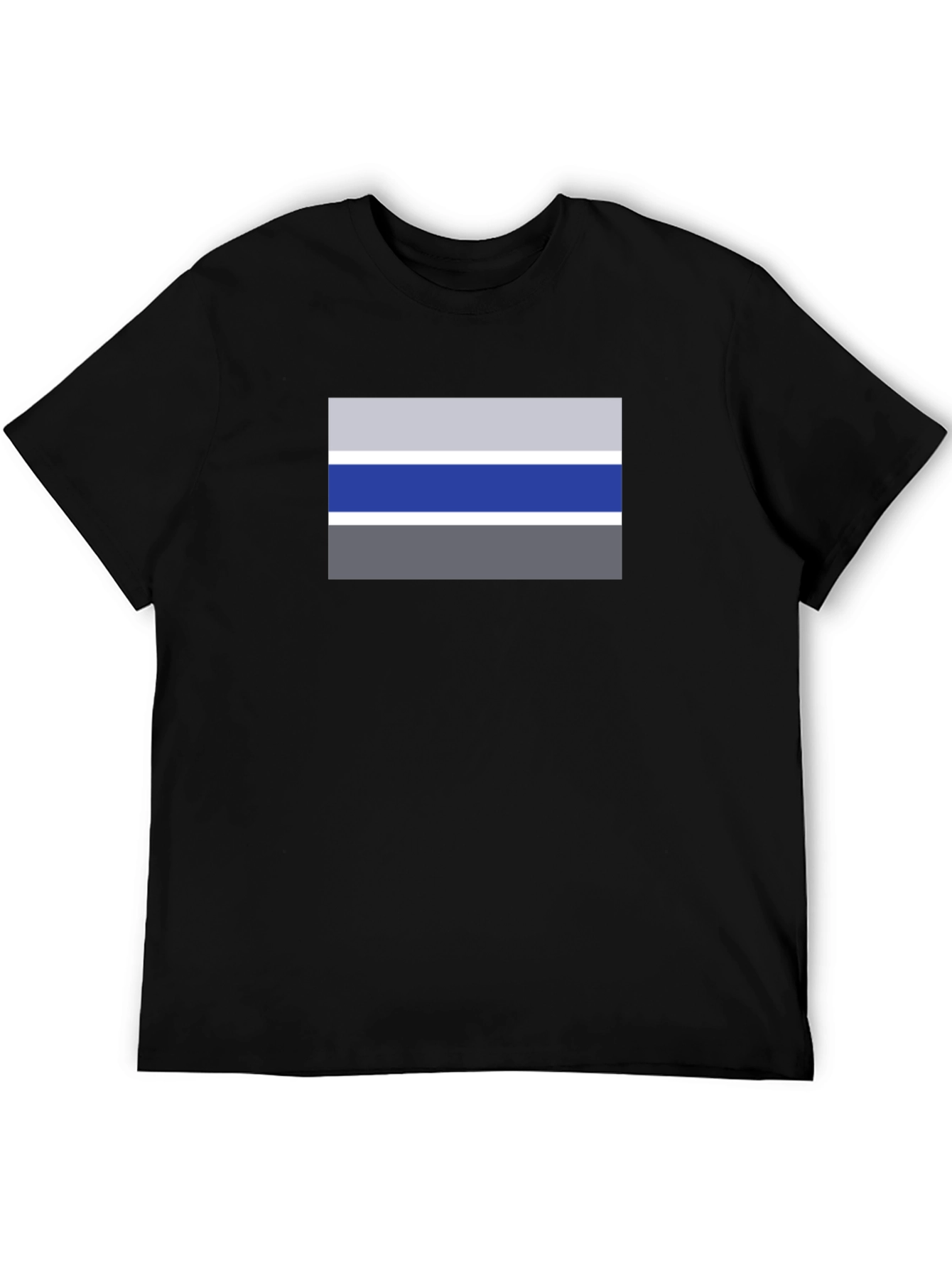 Striped Rectangle Black Tee