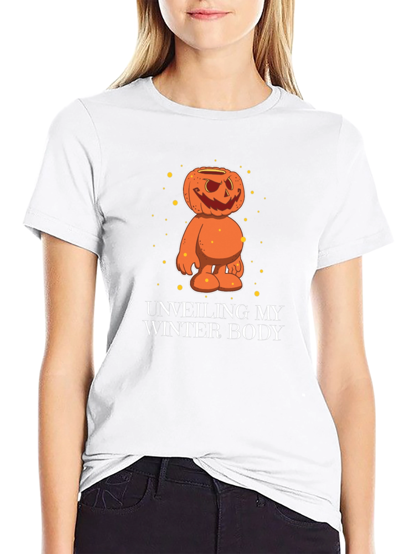 Funny Halloween Pumpkin Winter Body T-Shirt