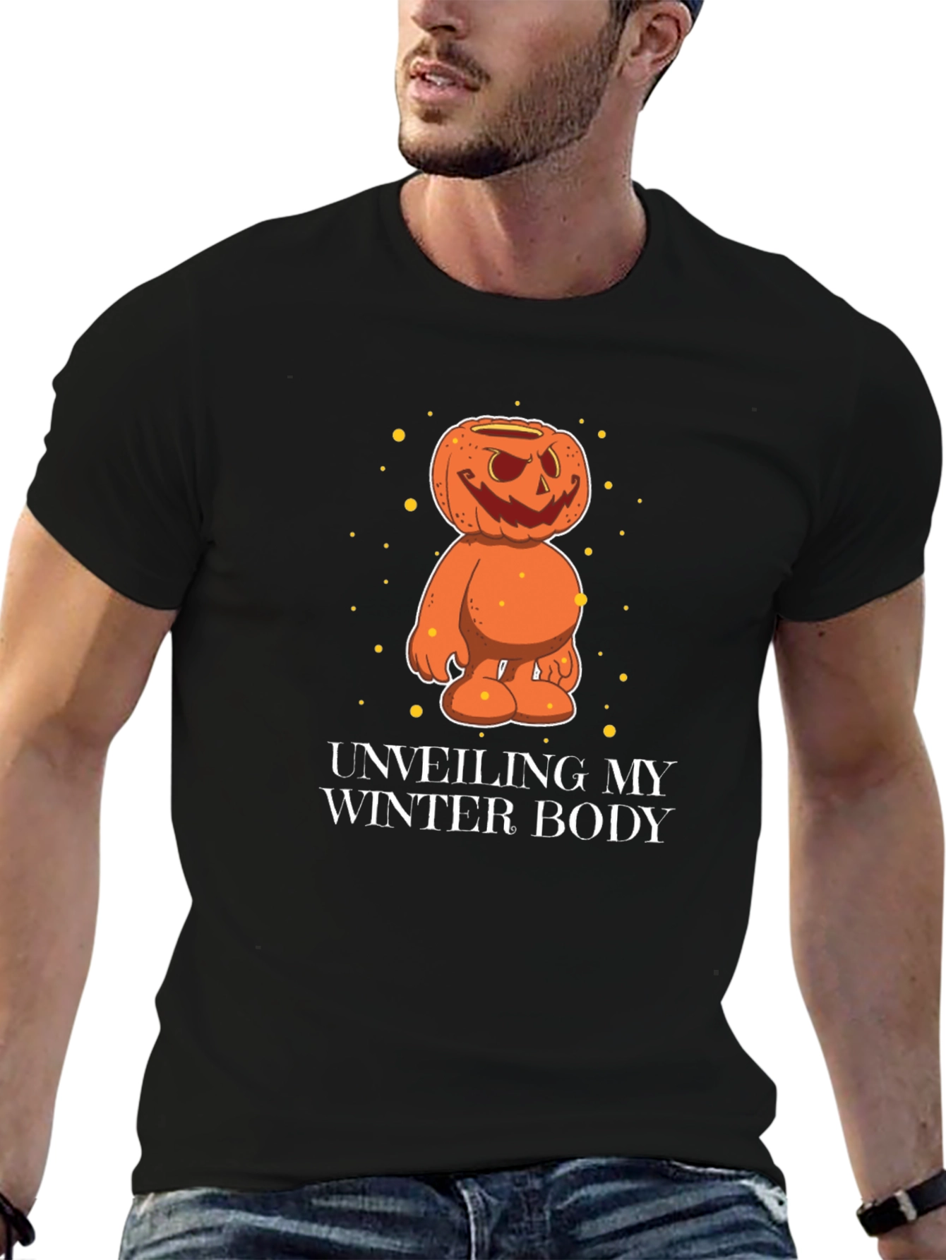 Funny Halloween Pumpkin Winter Body T-Shirt